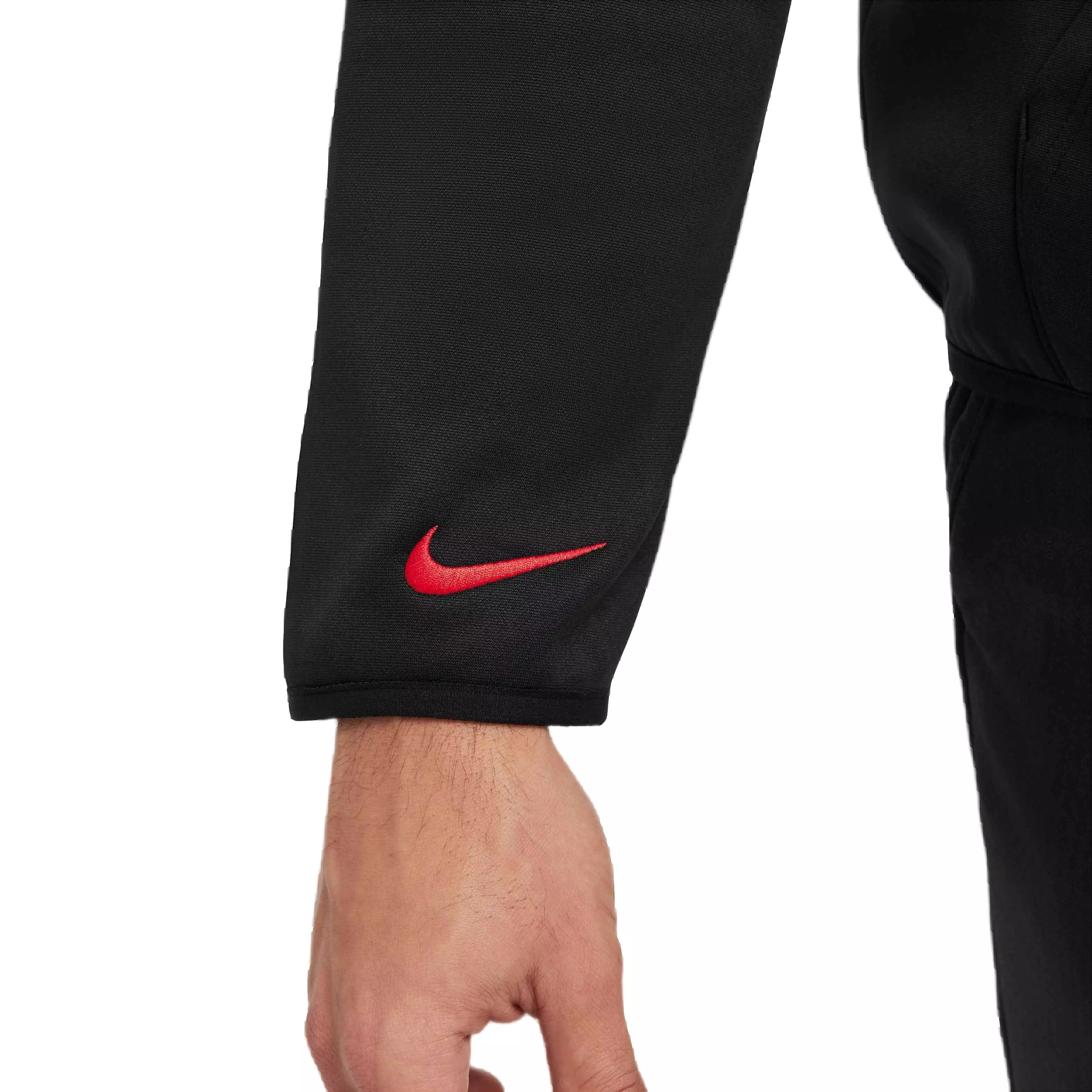 Nike Men's Therma-FIT HD Pullover FH24 Baseball Hoodie -Black/Red - BLACK/RED