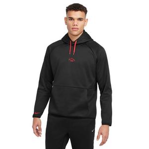 Nike Men's Therma-FIT HD Pullover FH24 Baseball Hoodie -Black/Red