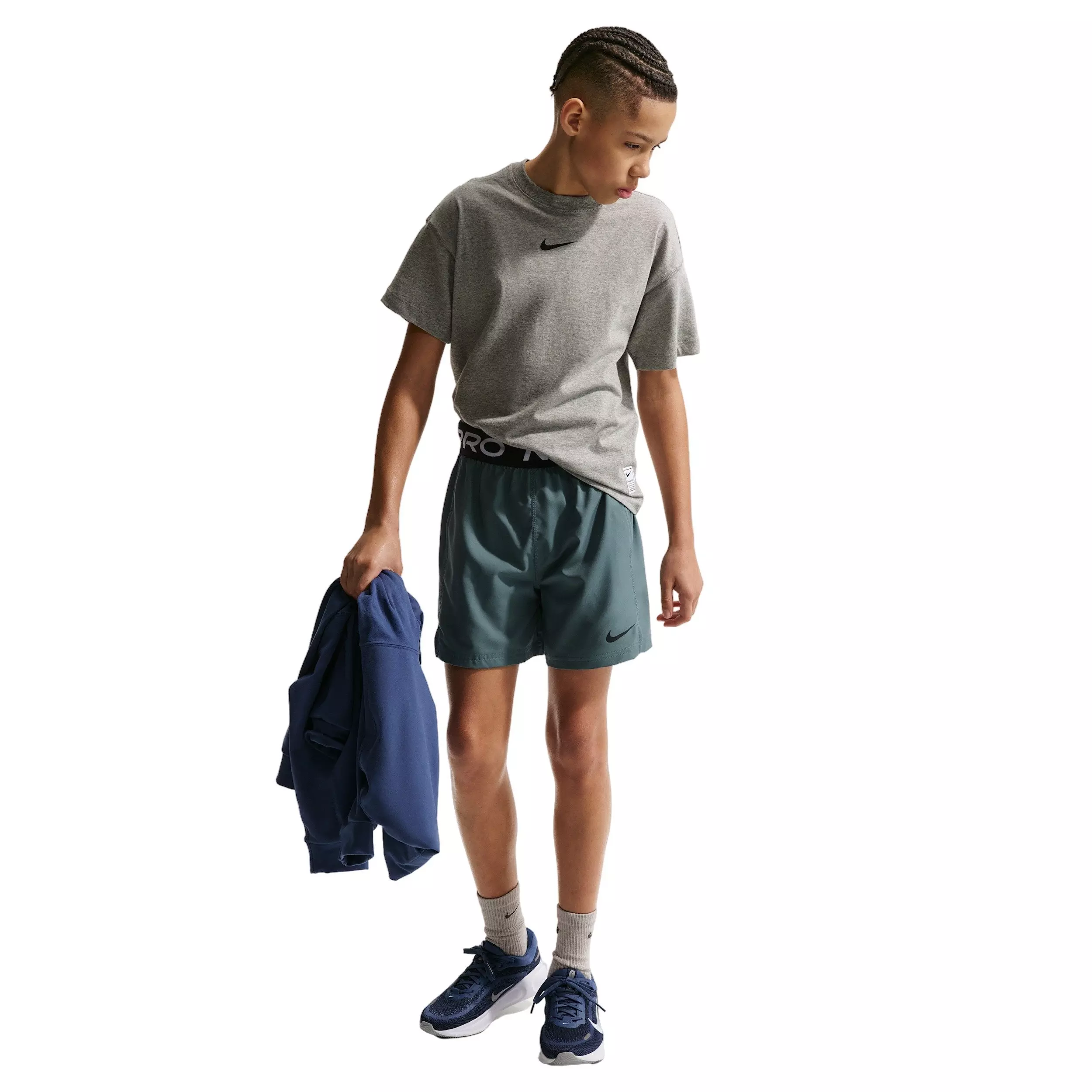 Nike Big Boys' Pro Dri-FIT Training Shorts - Grey - GREY