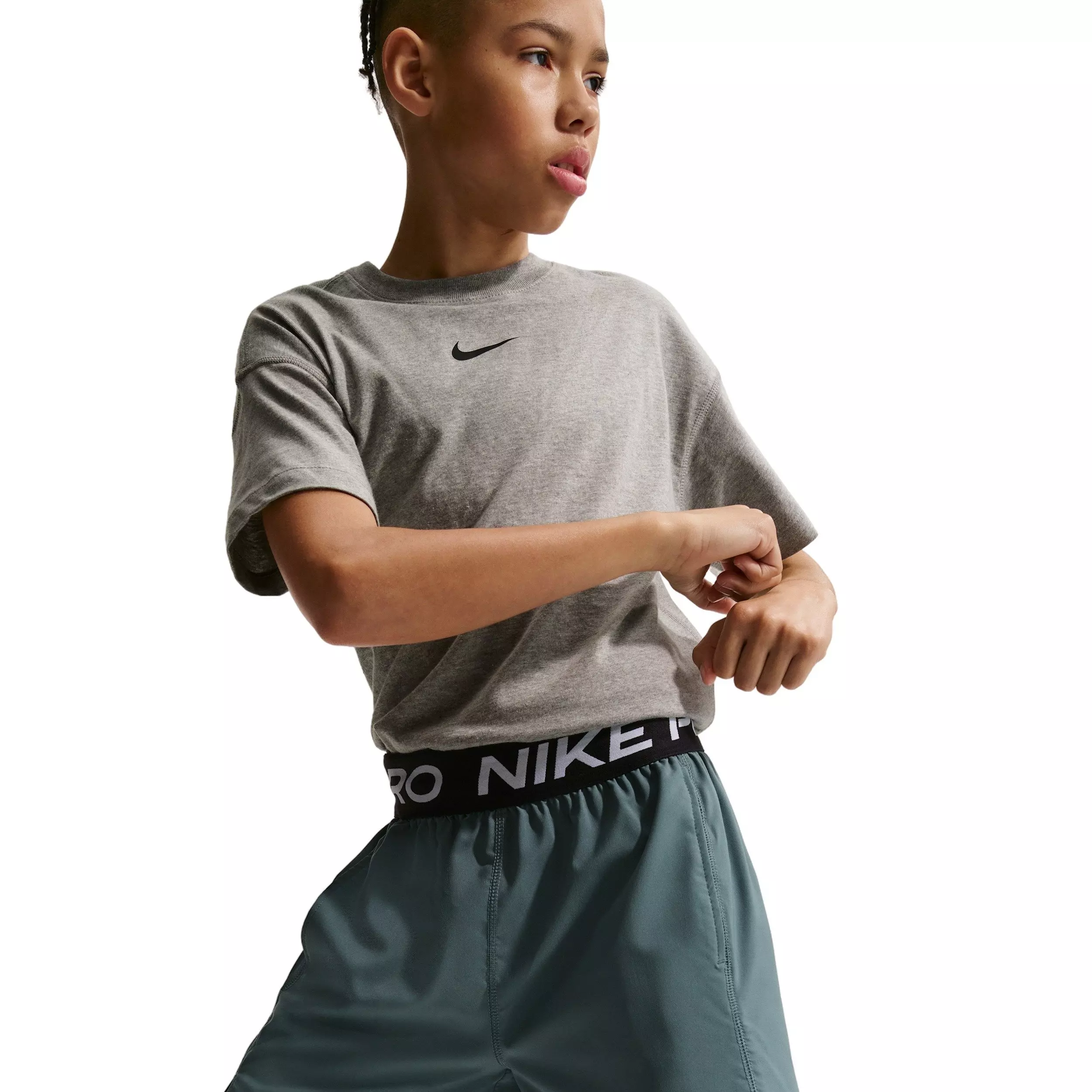 Nike Big Boys' Pro Dri-FIT Training Shorts - Grey - GREY