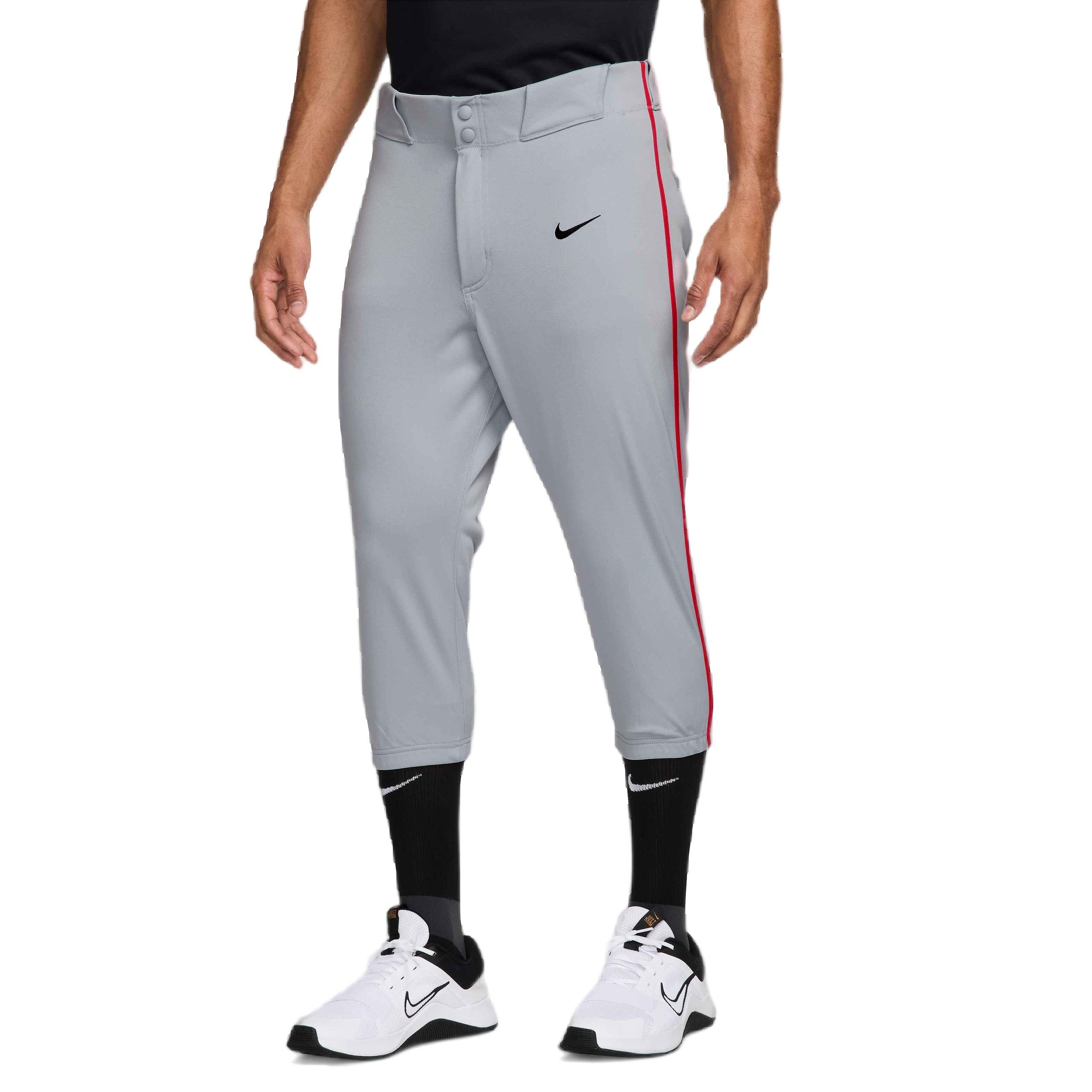 Nike Men's Vapor Select 2 High Piped Baseball Pants - GREY/RED Thumbnail View 1