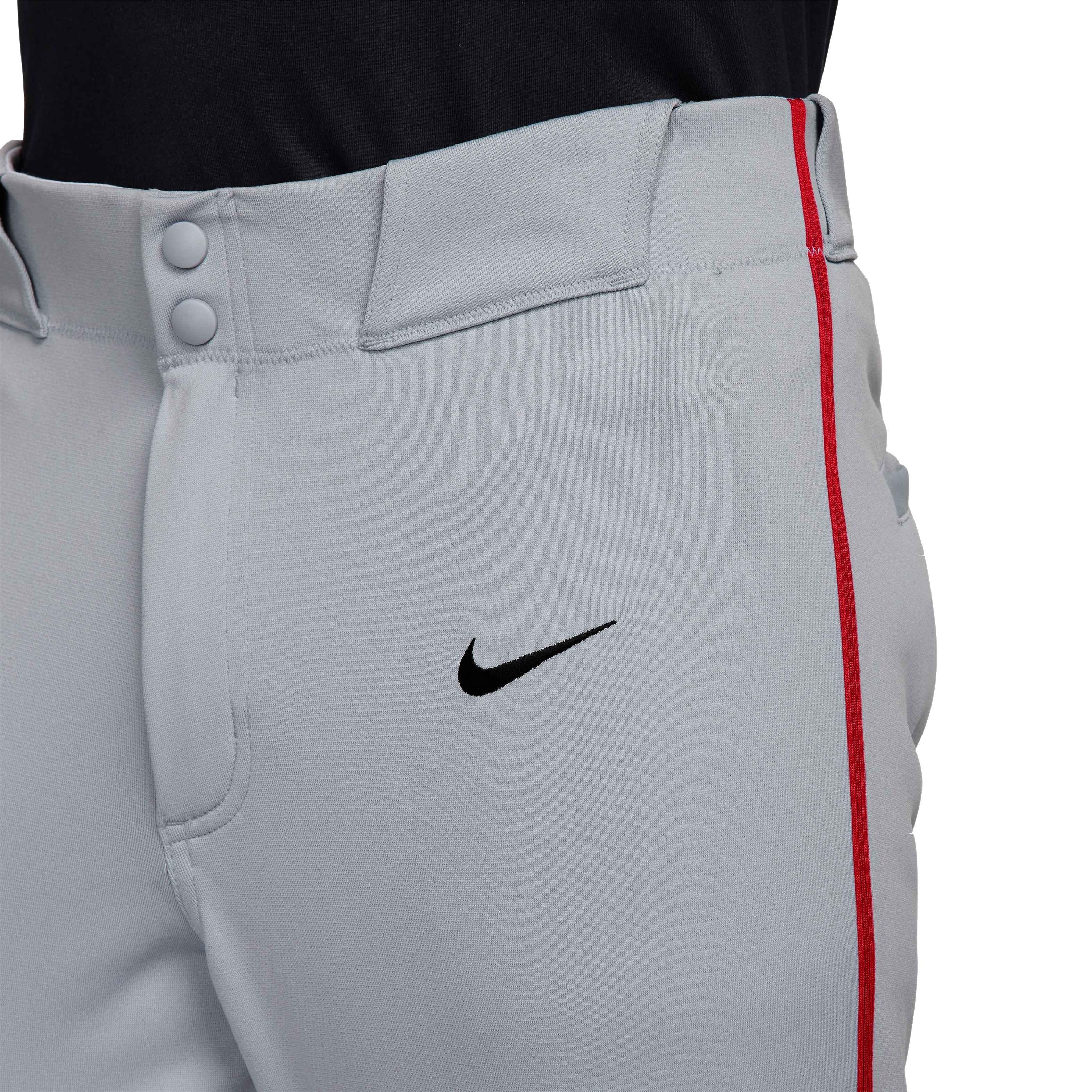 Nike Men's Vapor Select 2 High Piped Baseball Pants - GREY/RED Thumbnail View 3
