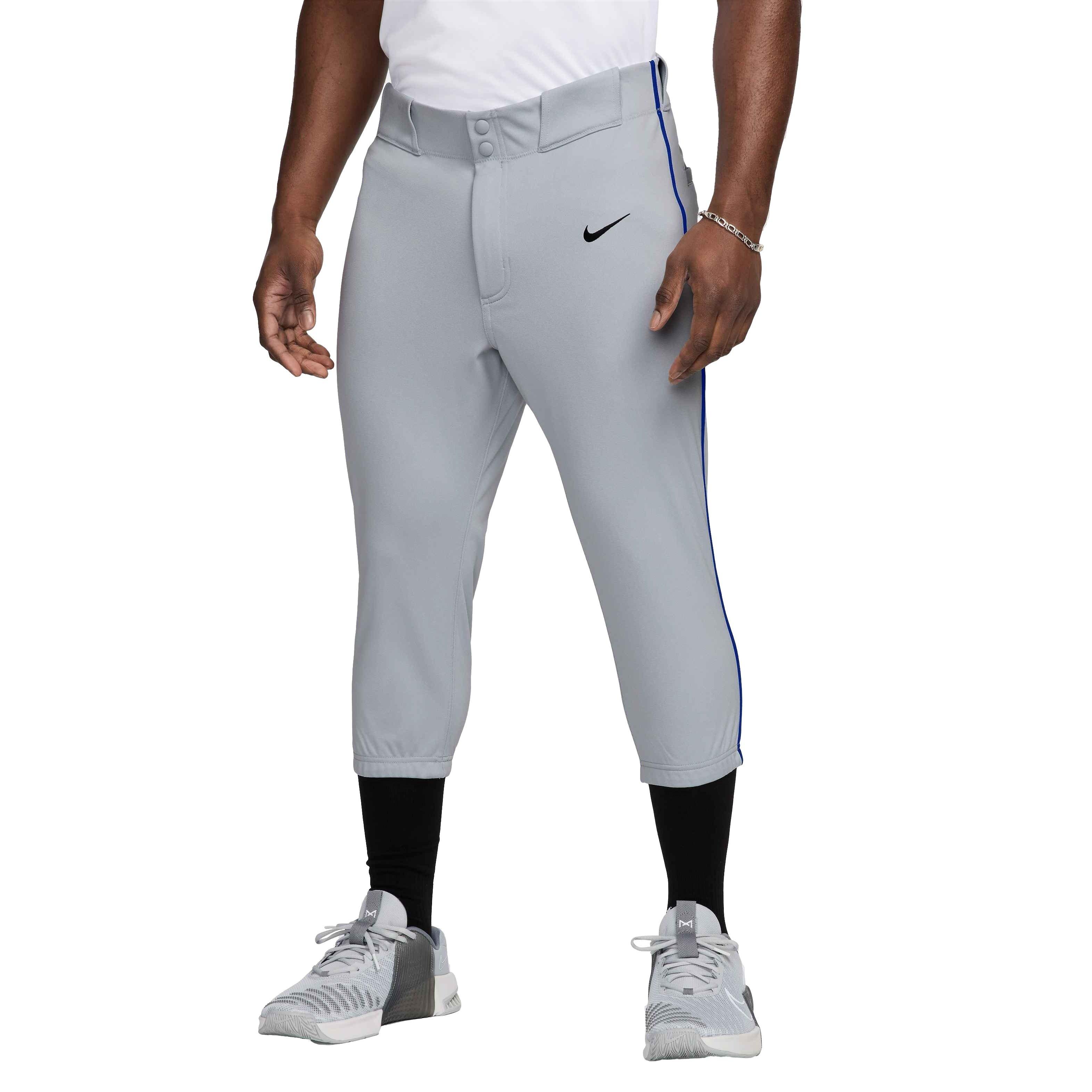 Nike Men's Vapor Select 2 High Piped Baseball Pants - GREY/ROYAL Thumbnail View 1