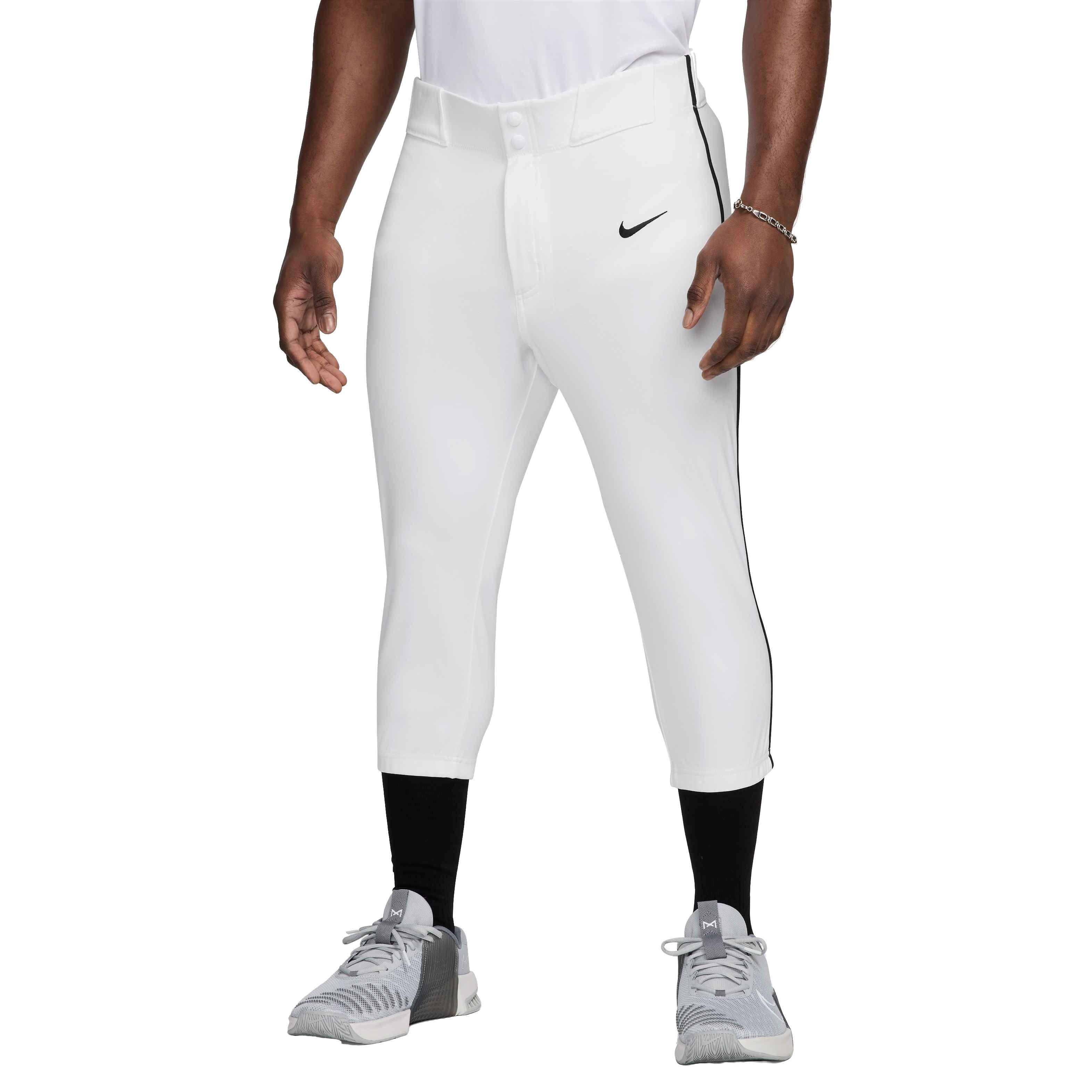 Nike Men's Vapor Select 2 High Piped Baseball Pants - WHITE/BLACK Thumbnail View 1