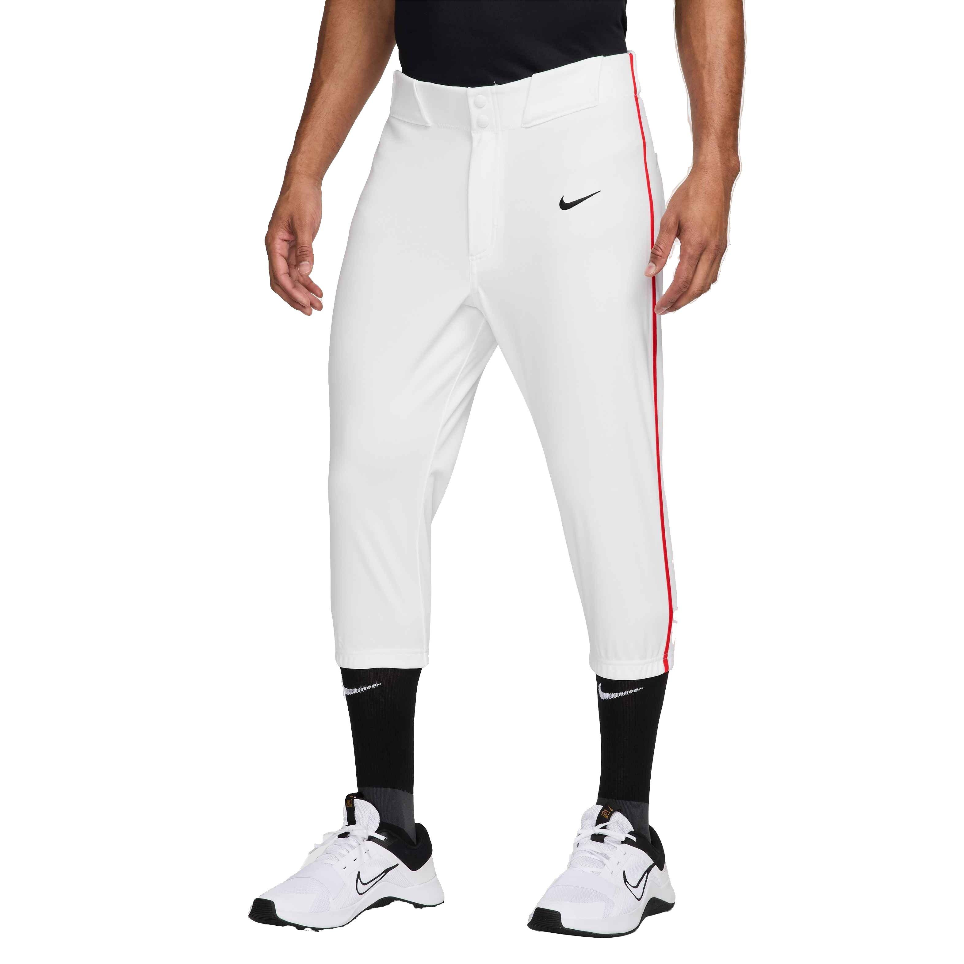 Nike Men's Vapor Select 2 High Piped Baseball Pants - WHITE/RED/BLACK Thumbnail View 1