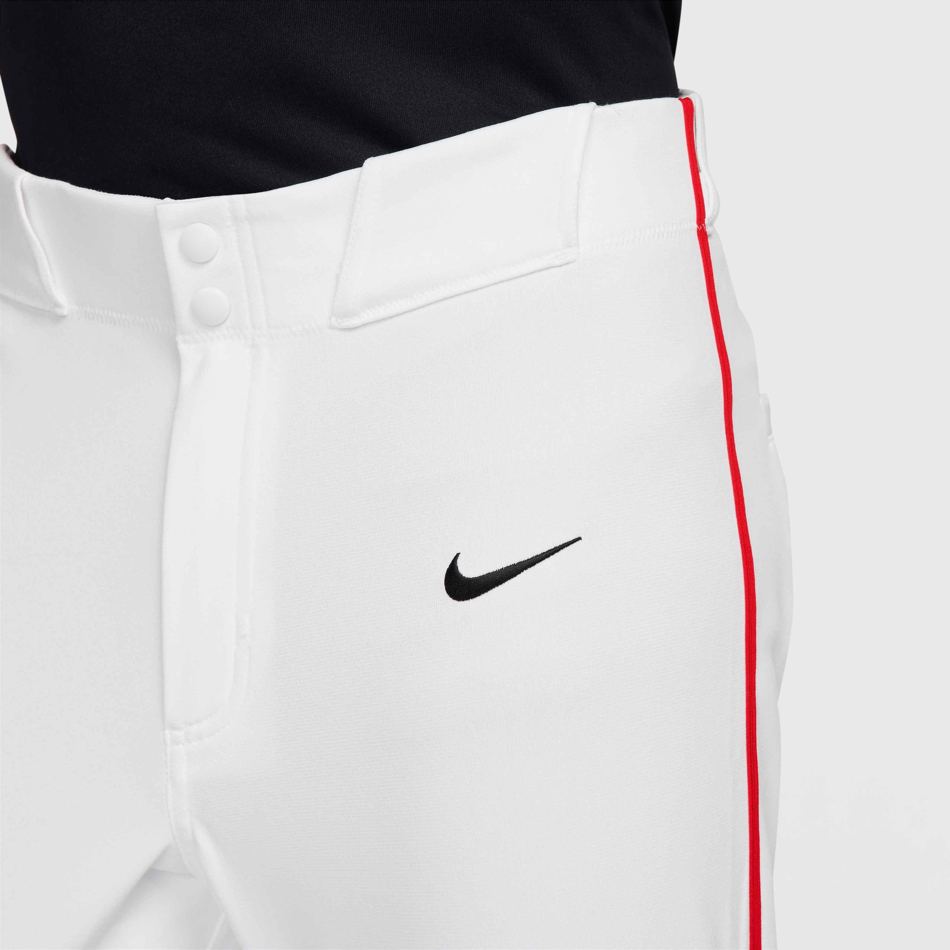Nike Men's Vapor Select 2 High Piped Baseball Pants - WHITE/RED/BLACK Thumbnail View 3