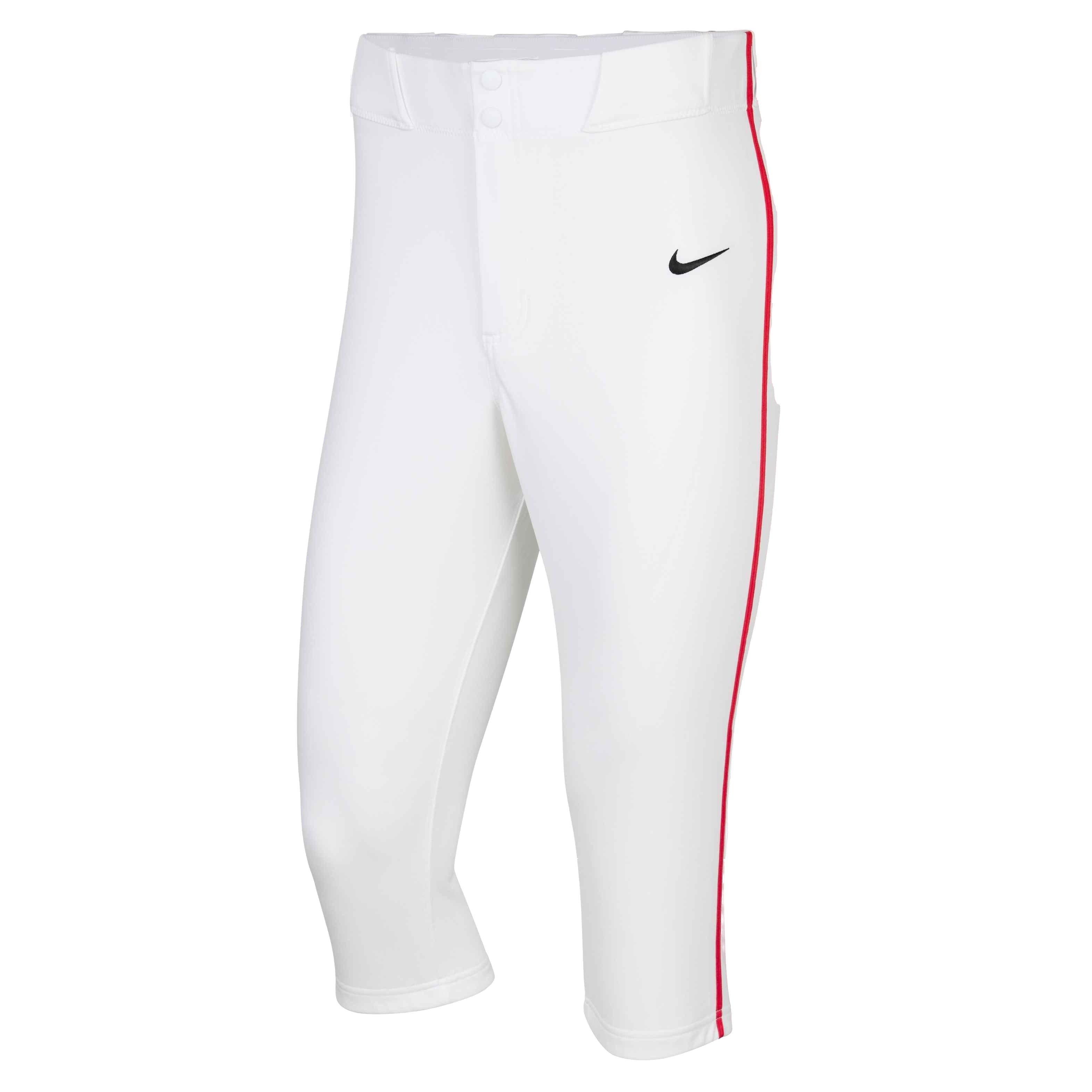 Nike Men's Vapor Select 2 High Piped Baseball Pants - WHITE/RED/BLACK Thumbnail View 4