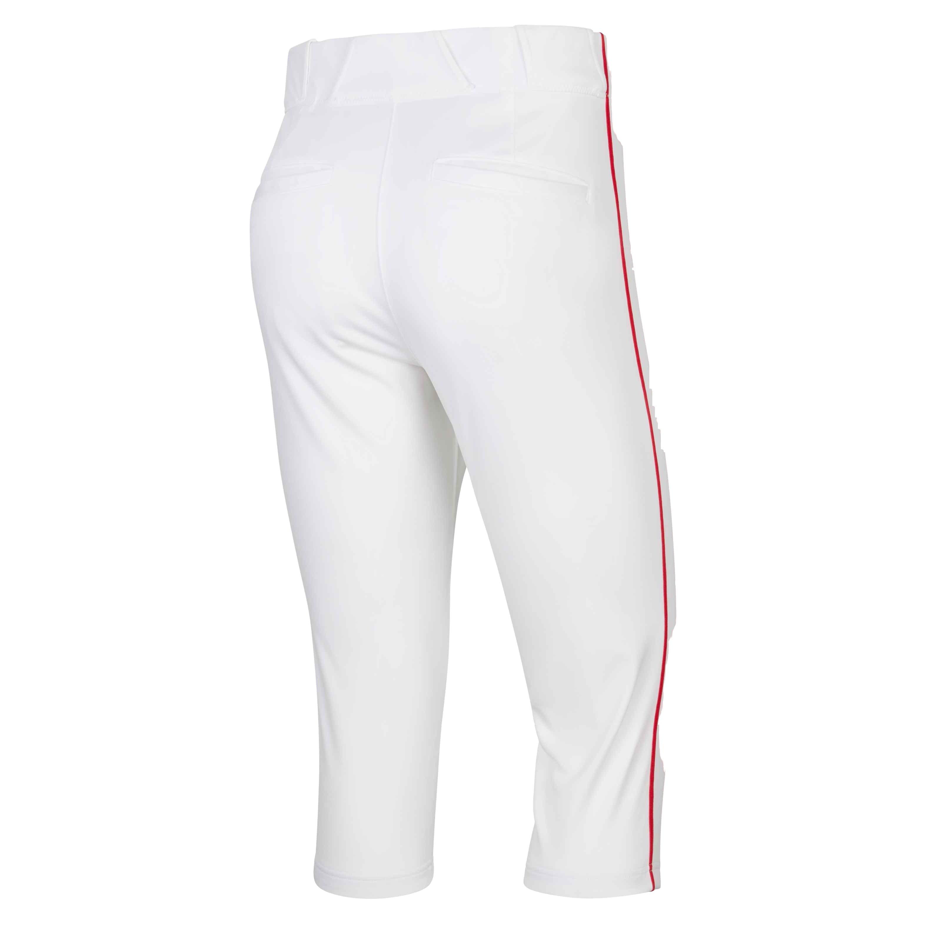 Nike Men's Vapor Select 2 High Piped Baseball Pants - WHITE/RED/BLACK Thumbnail View 5