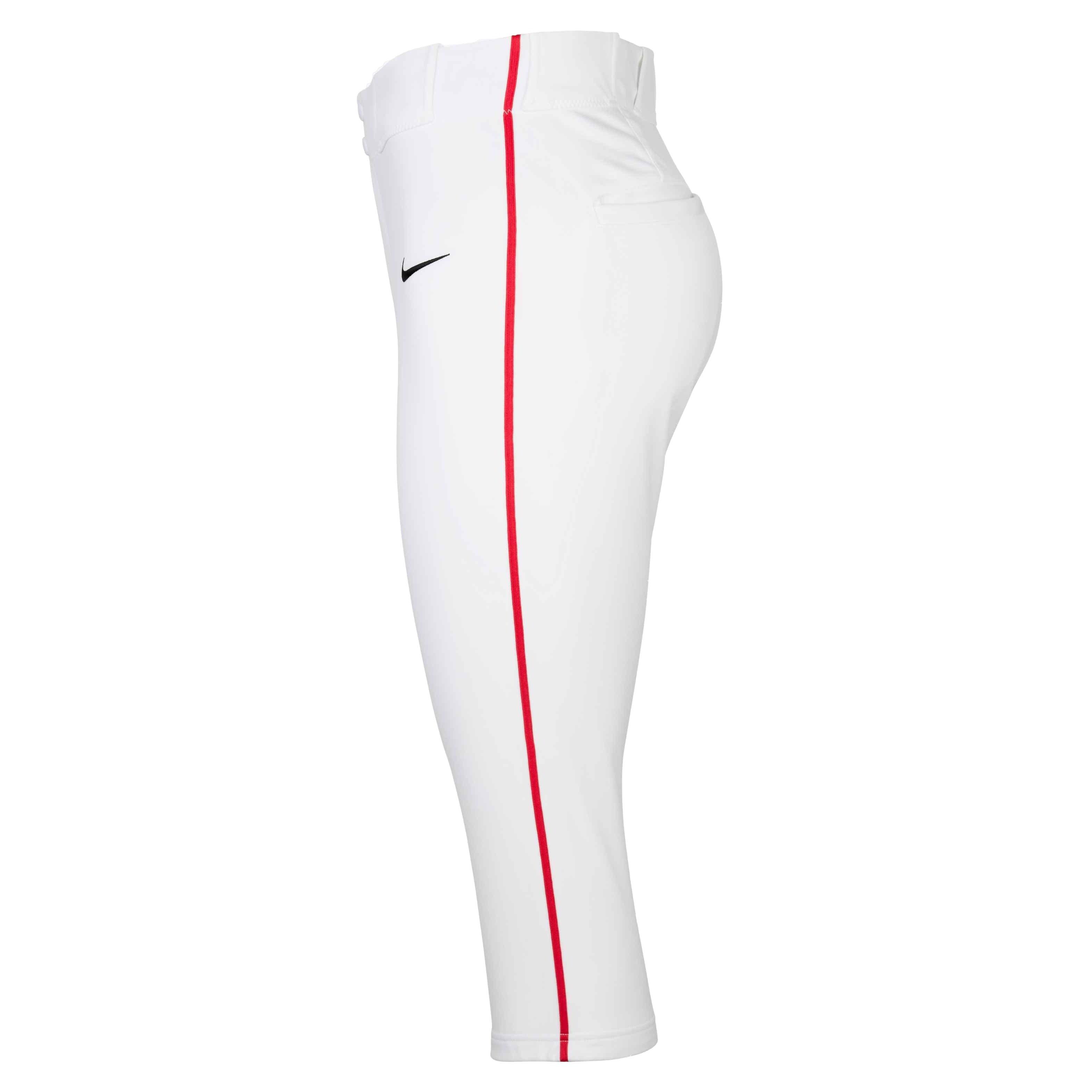 Nike Men's Vapor Select 2 High Piped Baseball Pants - WHITE/RED/BLACK Thumbnail View 6