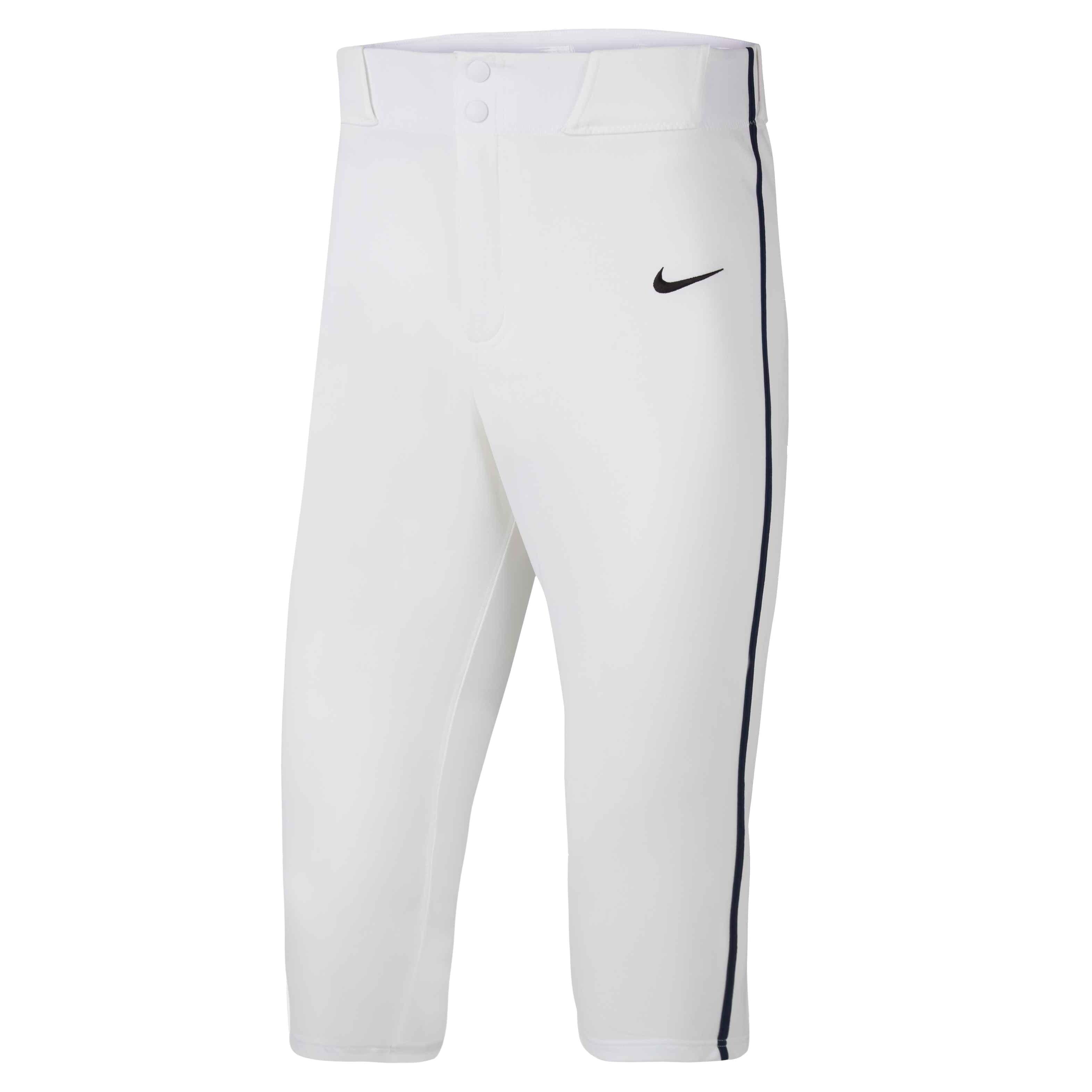 Nike Men's Vapor Select 2 High Piped Baseball Pants - WHITE/NAVY Thumbnail View 4