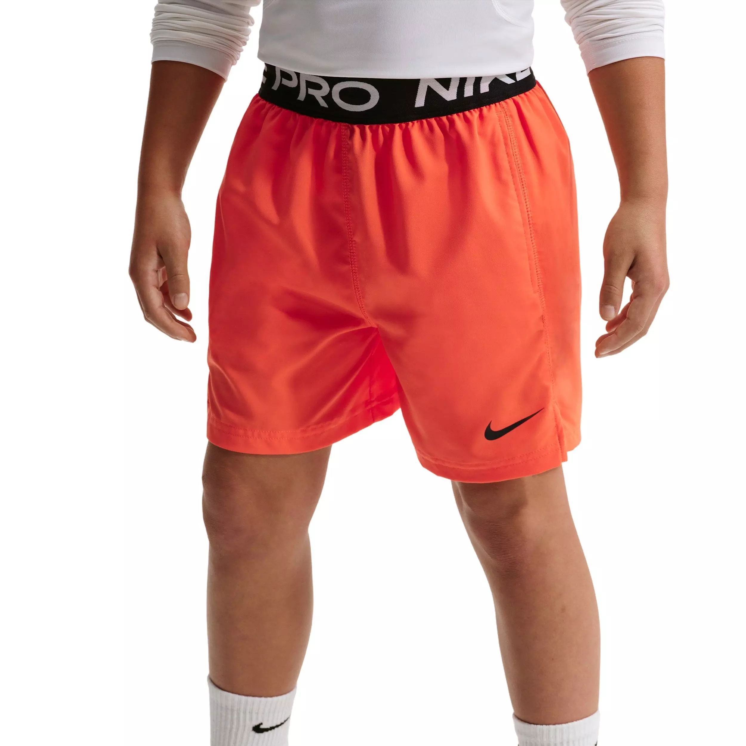 Nike Big Boys' Pro Dri-FIT Training Shorts - Orange - ORANGE
