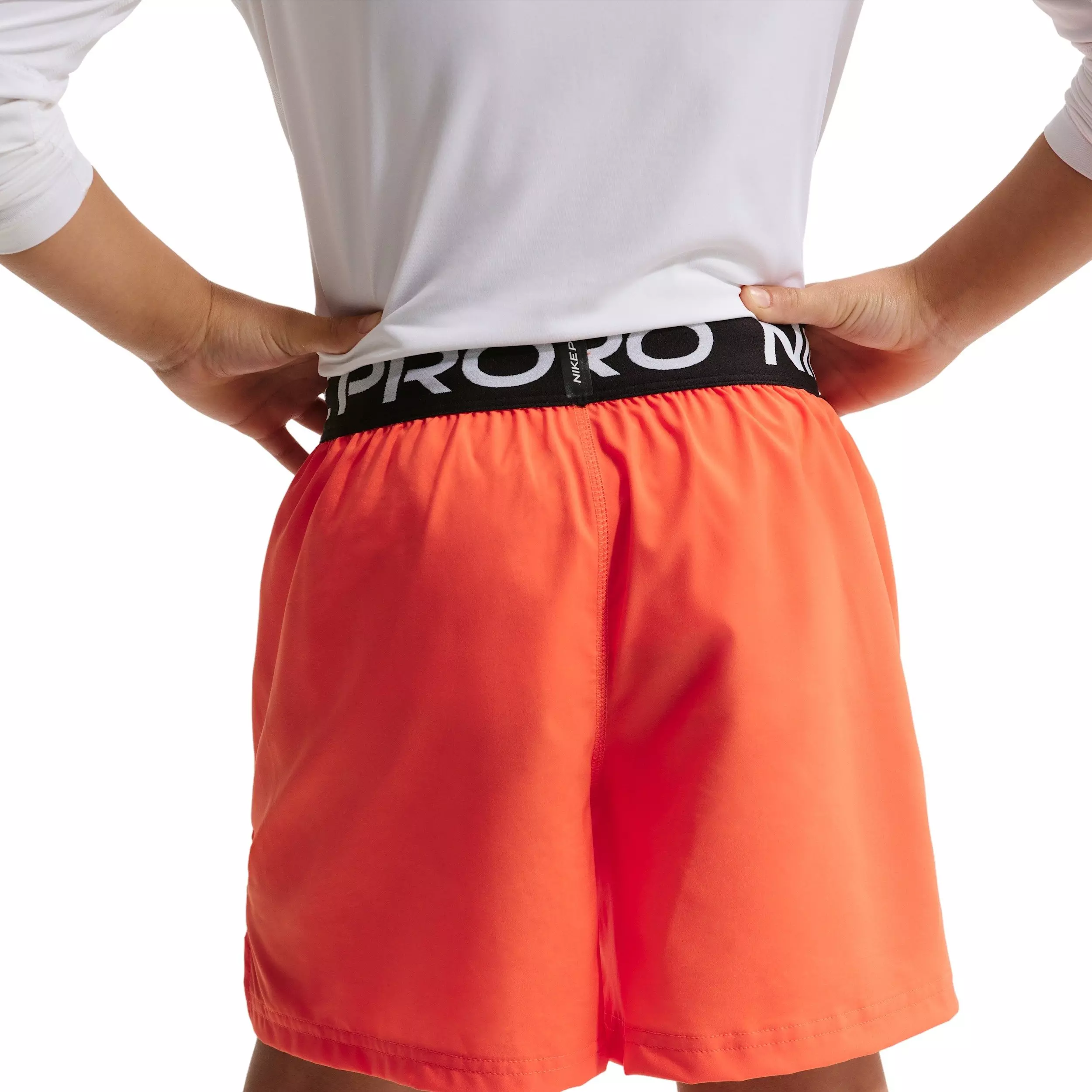 Nike Big Boys' Pro Dri-FIT Training Shorts - Orange - ORANGE