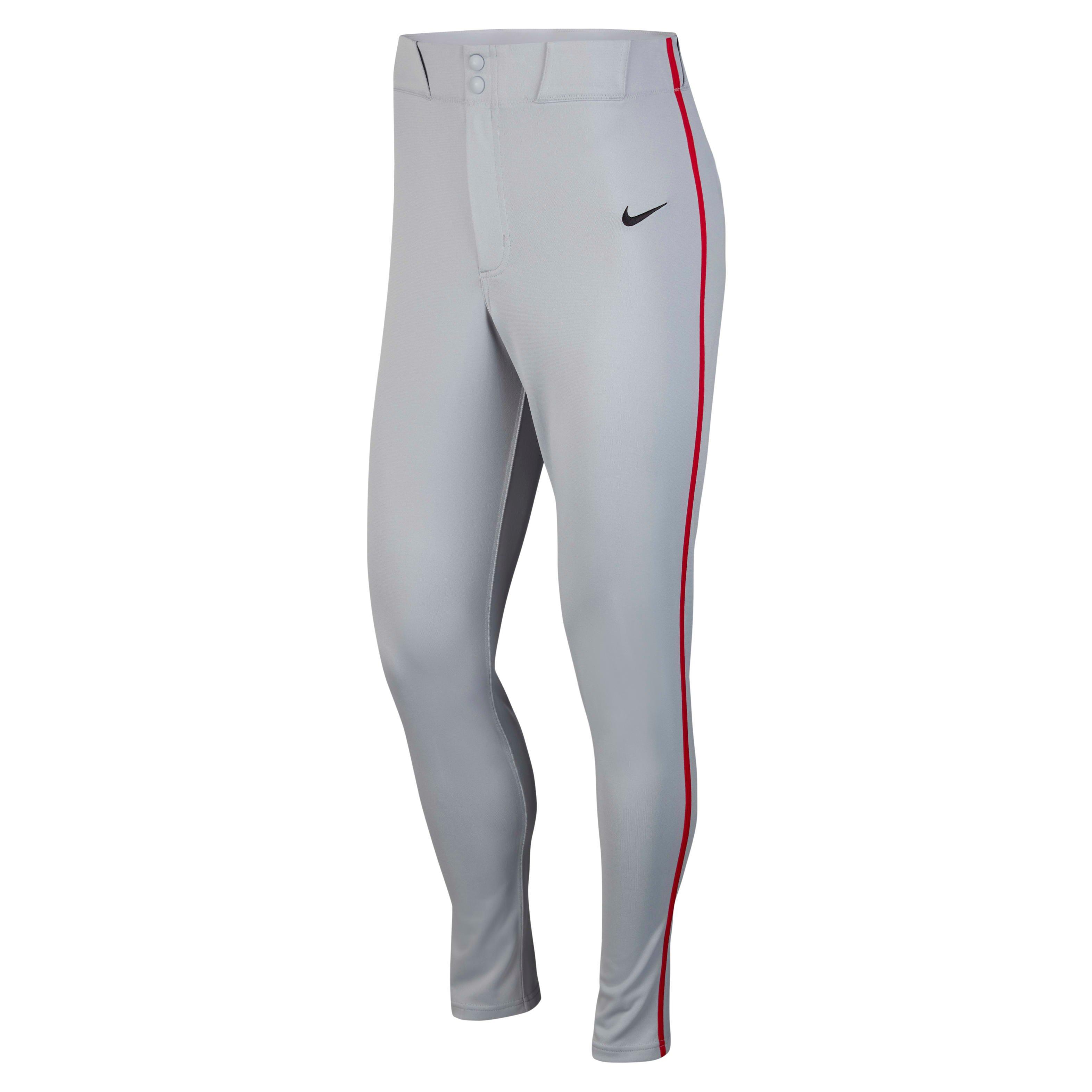 Nike Men's Vapor Select Piped Baseball Pants - GREY/RED Thumbnail View 1
