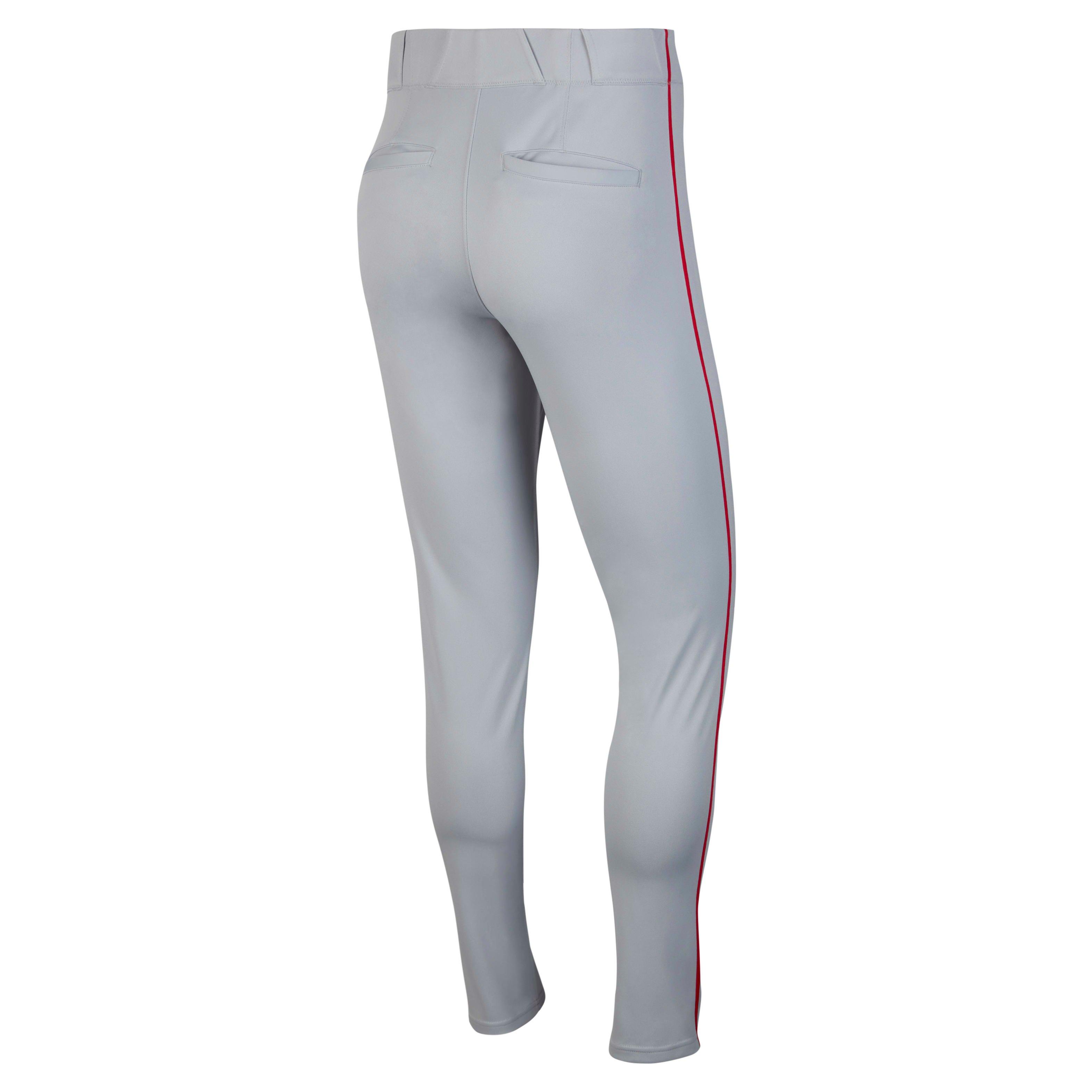 Nike Men's Vapor Select Piped Baseball Pants - GREY/RED Thumbnail View 2