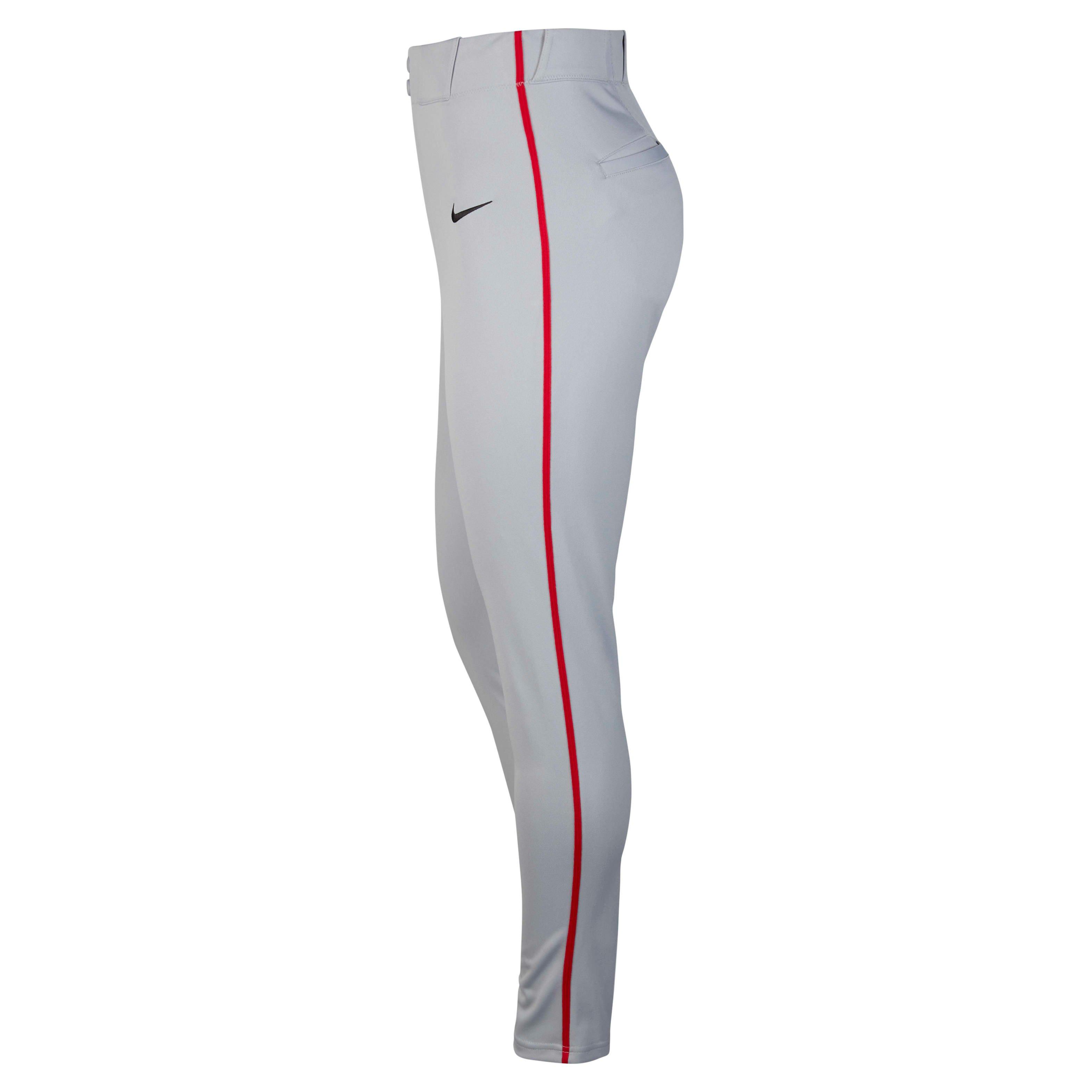 Nike Men's Vapor Select Piped Baseball Pants - GREY/RED Thumbnail View 3