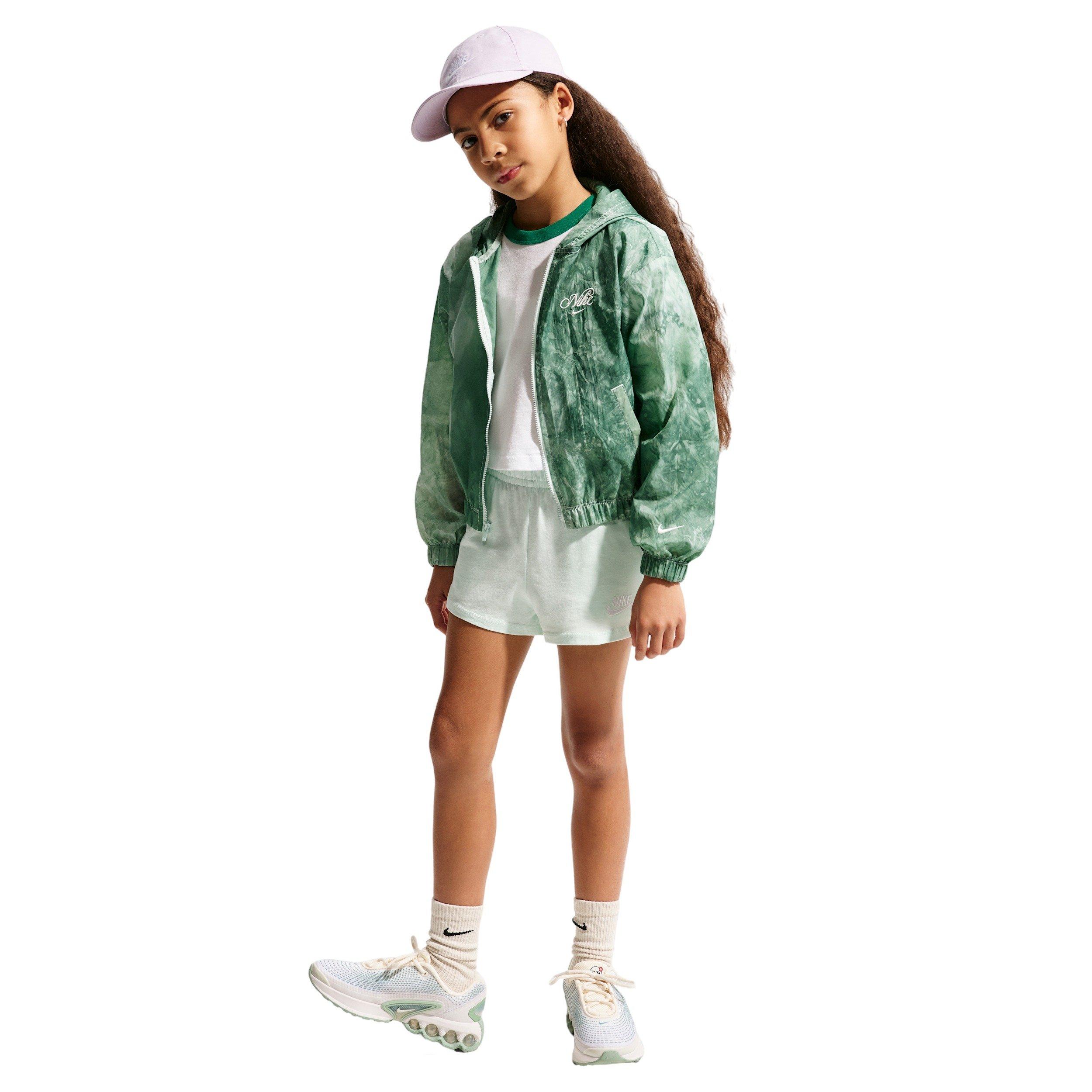 Nike Big Girls' Sportswear Club Woven Track Jacket - Green - GREEN Thumbnail View 4