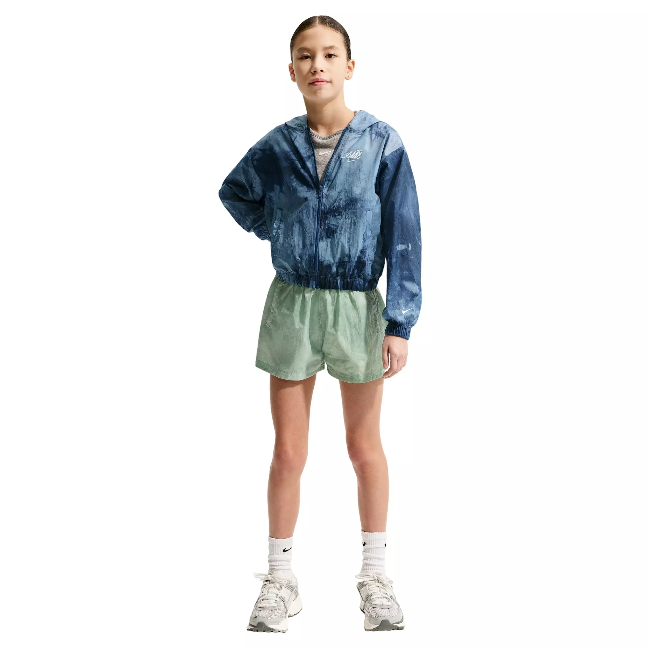 Nike Big Girls' Sportswear Club Woven Track Jacket - Blue - BLUE