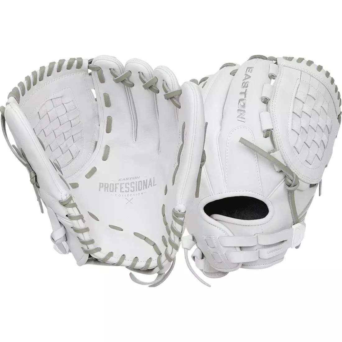 Easton 2024 Professional Collection 12.5" Infield/Outfield Softball Glove LHT - WHITE/GREY