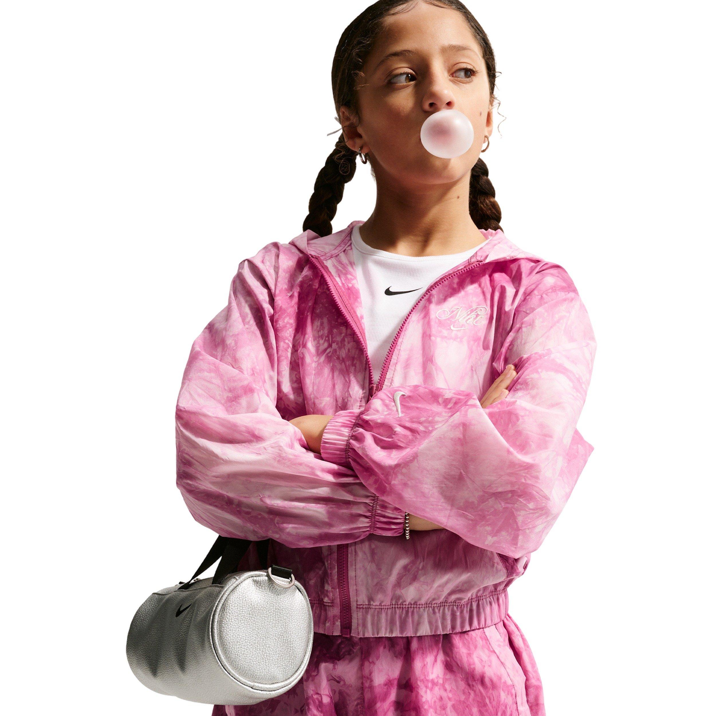 Nike Big Girls' Sportswear Club Woven Track Jacket - Pink - PINK Thumbnail View 3