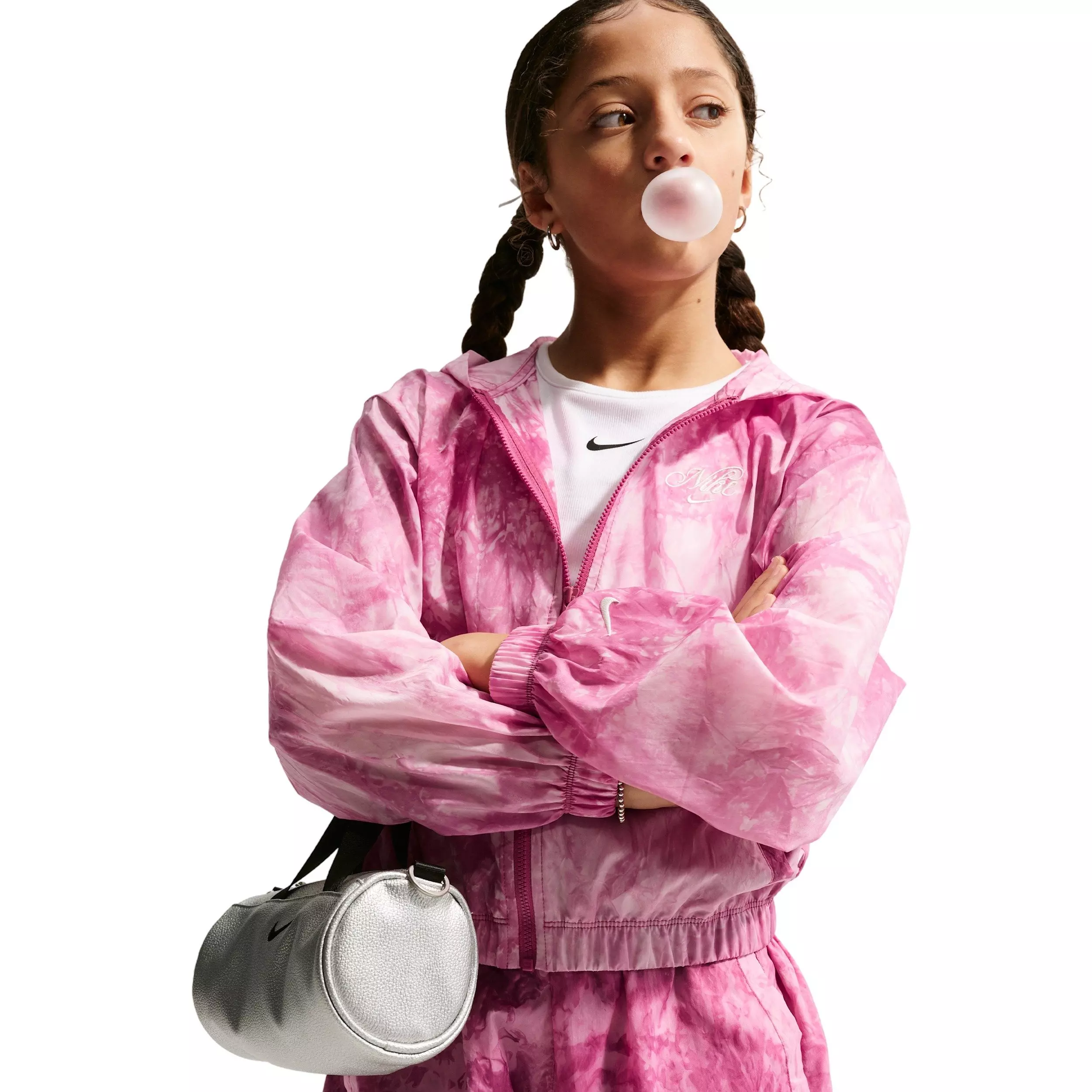 Nike Big Girls' Sportswear Club Woven Track Jacket - Pink - PINK