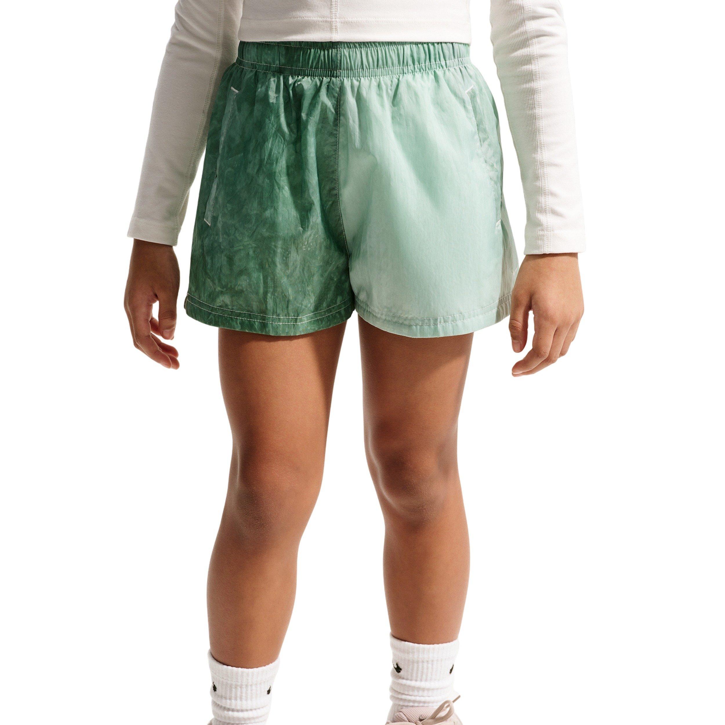 Nike Big Girls' Sportswear Club Woven Shorts - Green - GREEN Thumbnail View 3