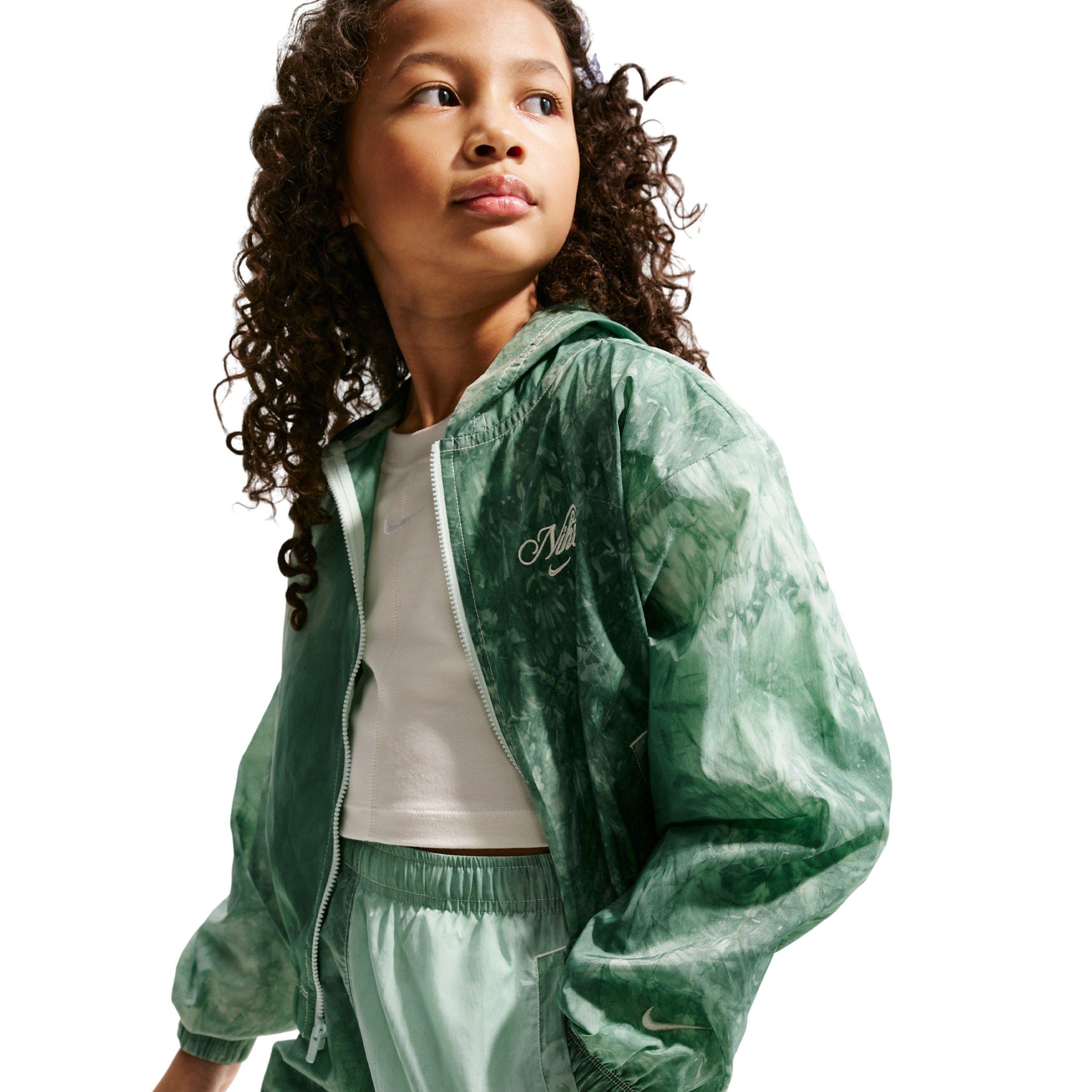 Nike Big Girls' Sportswear Club Woven Shorts - Green - GREEN Thumbnail View 5