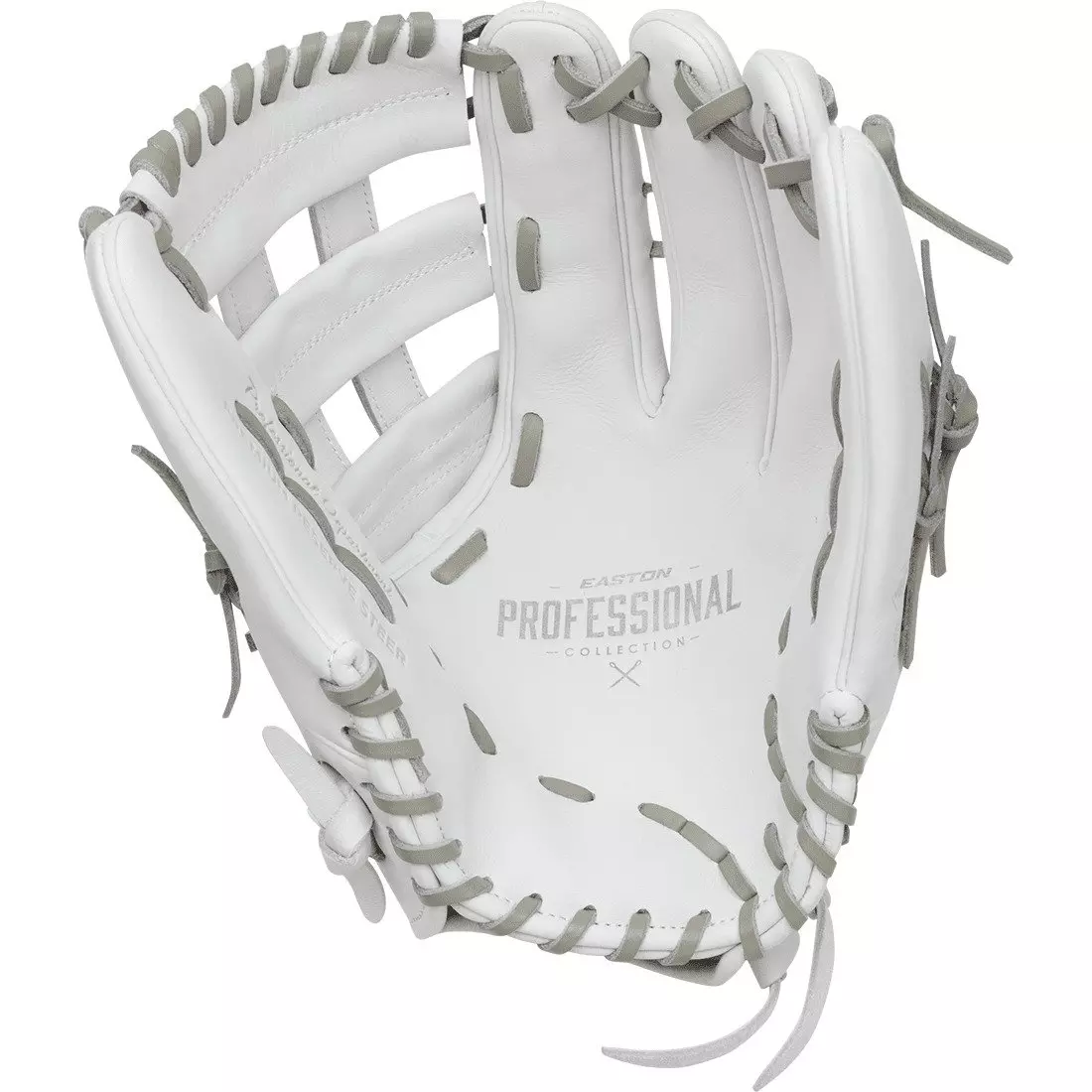 Easton 2024 Professional Collection 13" Outfield Softball Glove LHT - WHITE/GREY