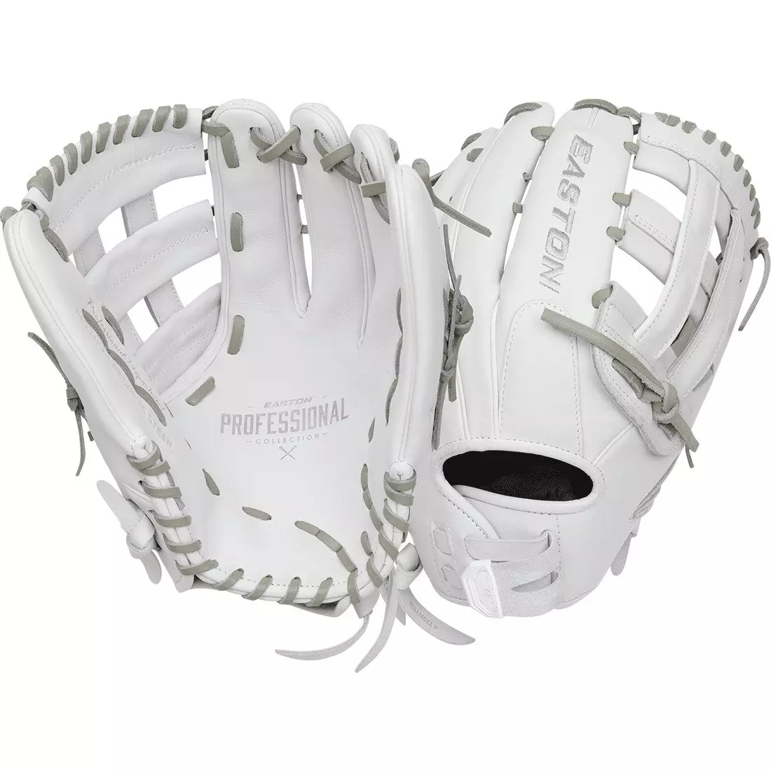 Easton 2024 Professional Collection 13" Outfield Softball Glove LHT - WHITE/GREY