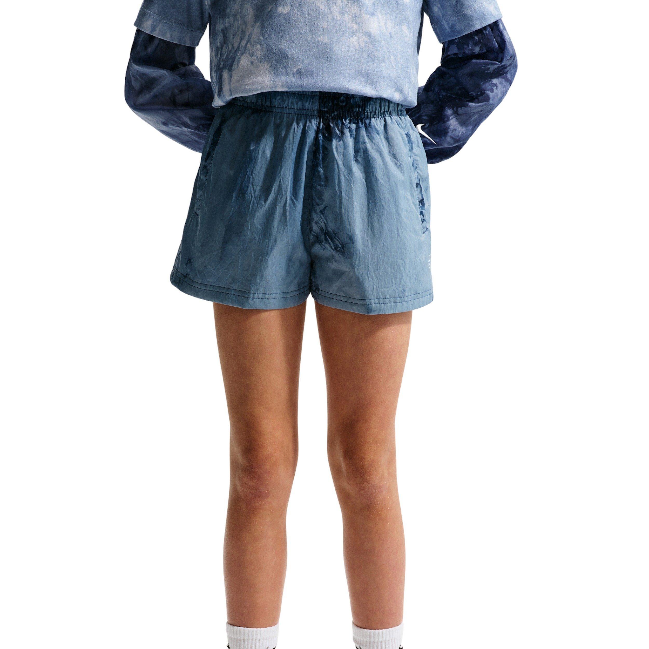 Nike Big Girls' Sportswear Club Woven Shorts - Blue - BLUE Thumbnail View 3