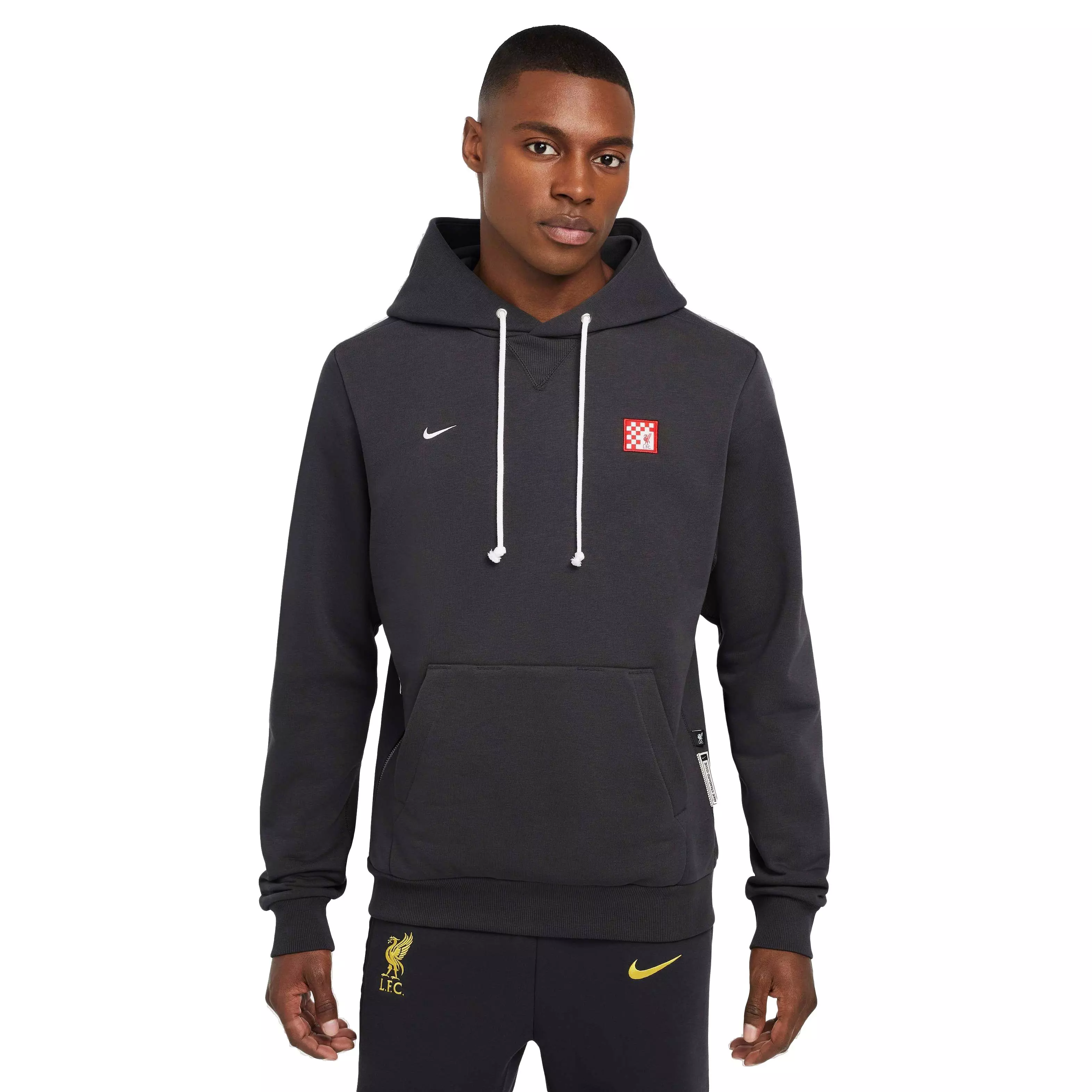 Nike Men's Liverpool FC Standard Issue Third Dri-FIT Soccer Pullover Hoodie - Grey - GREY