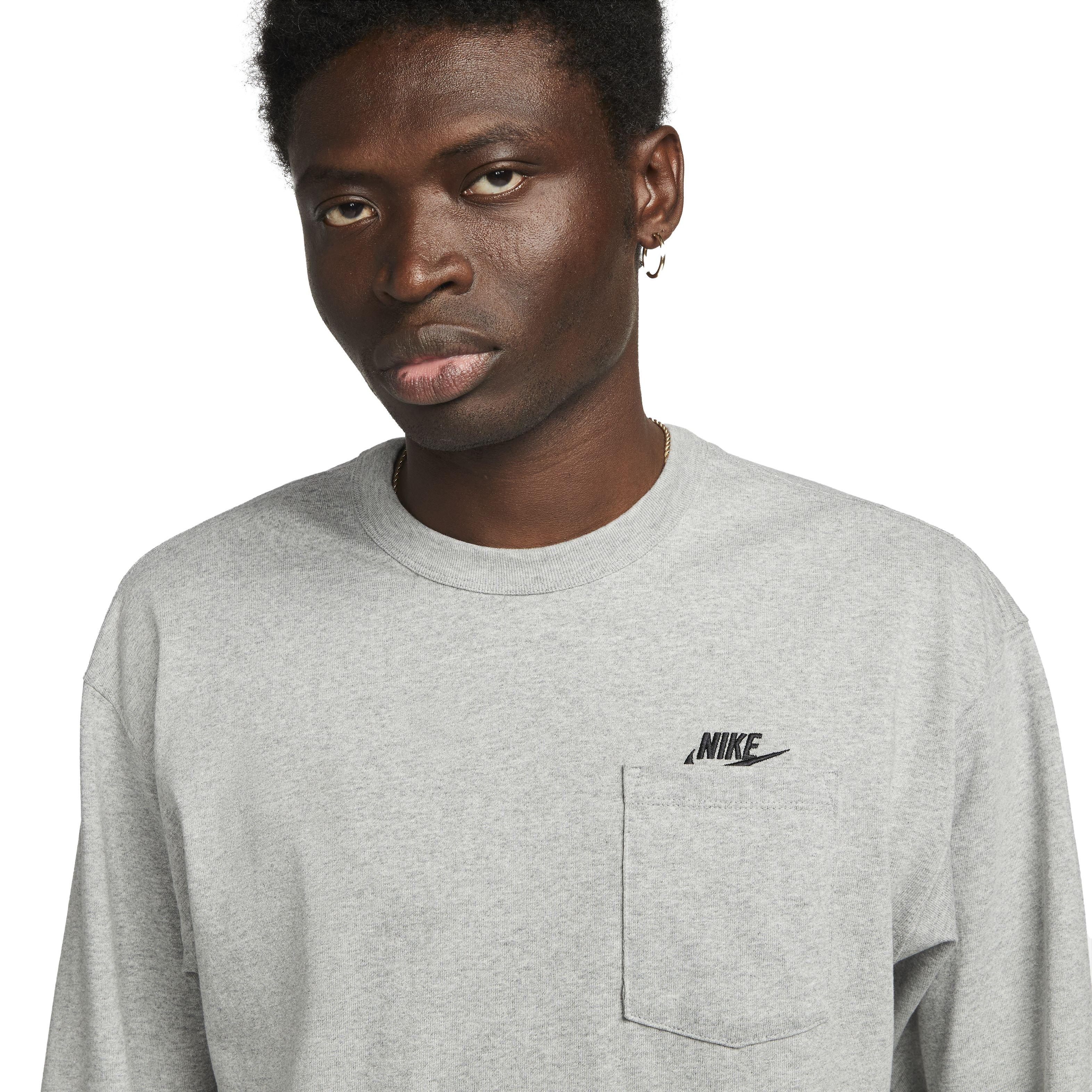 Nike Men's Premium Essential Pocket Long-Sleeve T-Shirt - GREY Thumbnail View 3