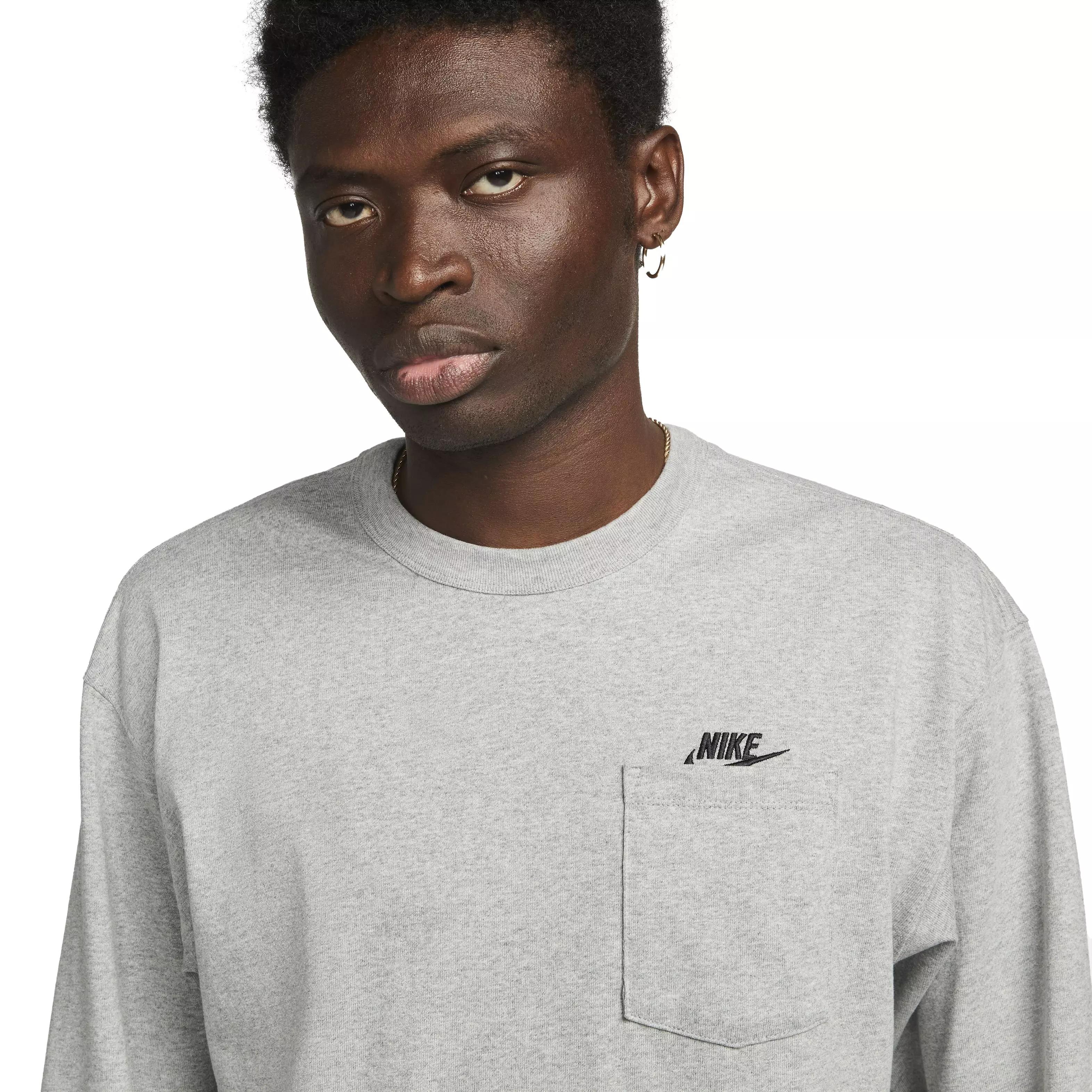 Nike Men's Premium Essential Pocket Long-Sleeve T-Shirt - GREY