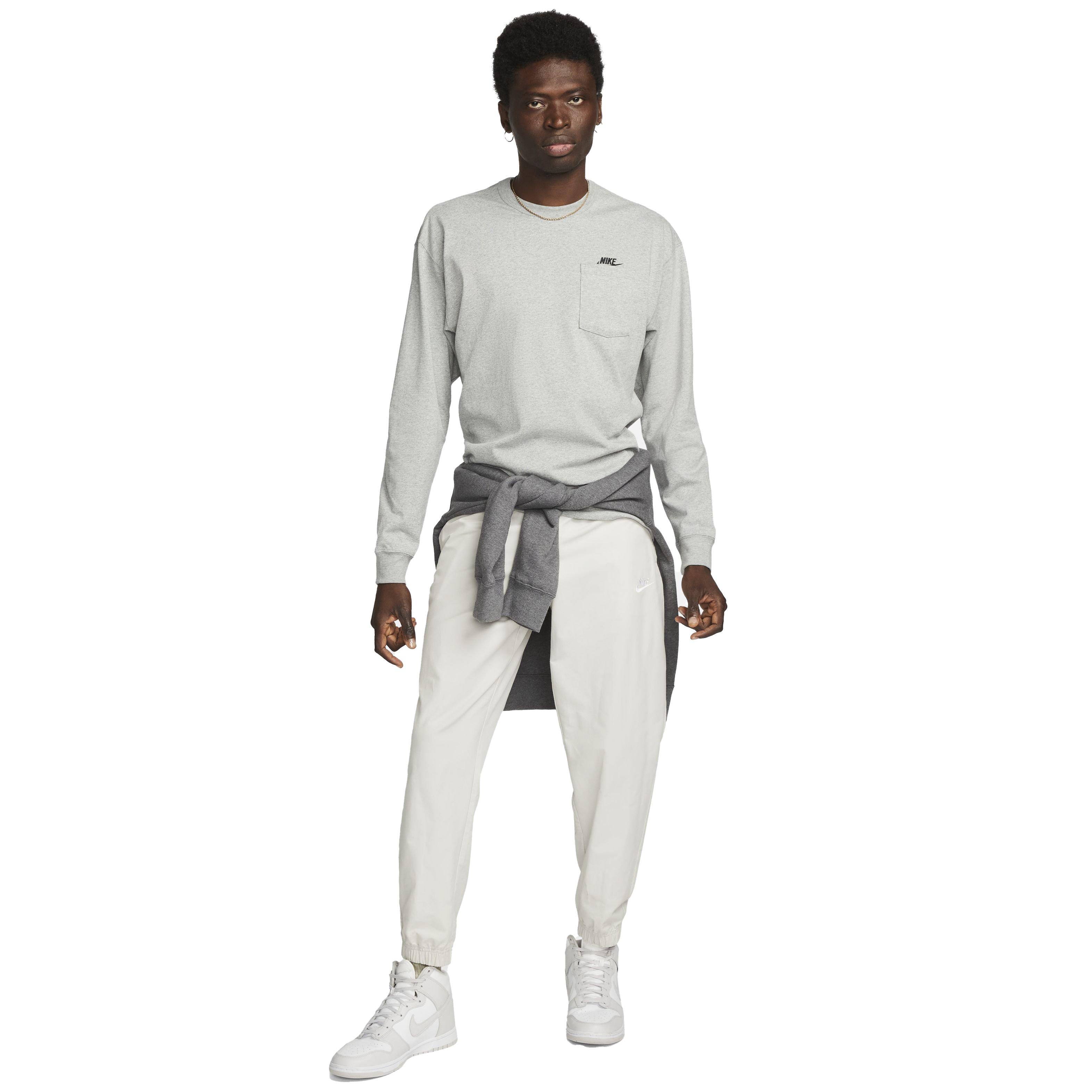 Nike Men's Premium Essential Pocket Long-Sleeve T-Shirt - GREY Thumbnail View 4