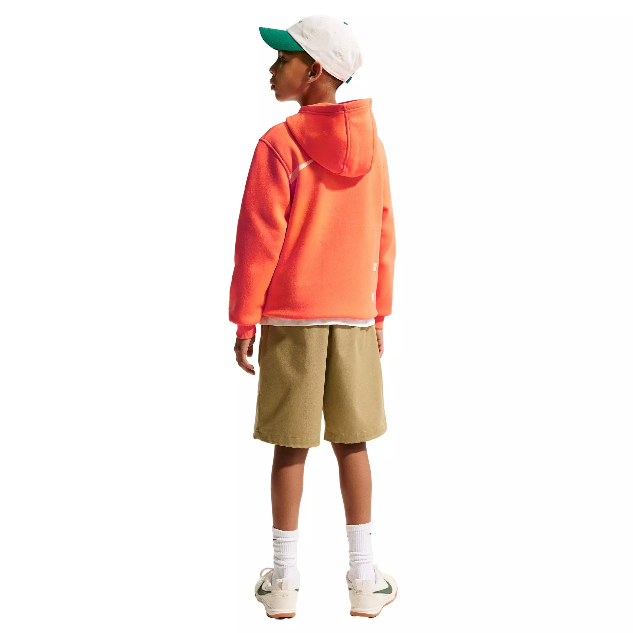 Nike Big Boys' Sportswear Club Swoosh Hoodie - Orange - ORANGE