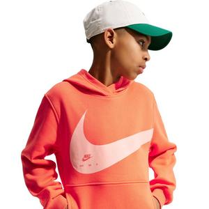 Nike Big Boys' Sportswear Club Swoosh Hoodie - Orange