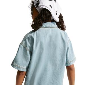 Nike Big Kids' Sportswear Collection Denim Short-Sleeve Polo - Lt Blue