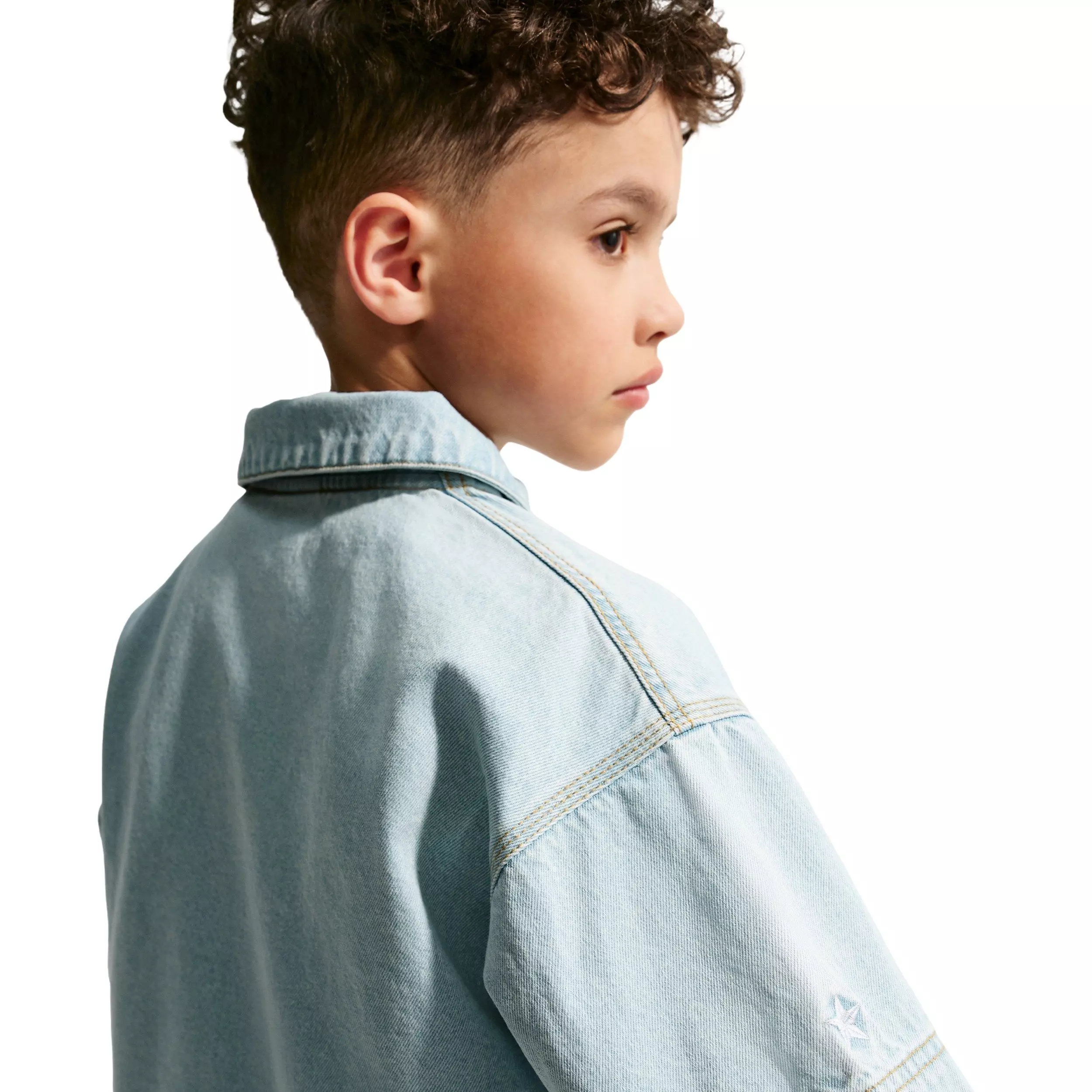 Nike Big Kids' Sportswear Collection Denim Short-Sleeve Polo - Lt Blue - LT BLUE DENIM