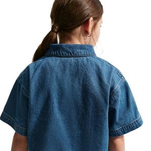 Nike Big Kids' Sportswear Collection Denim Short-Sleeve Polo - Navy/Blue