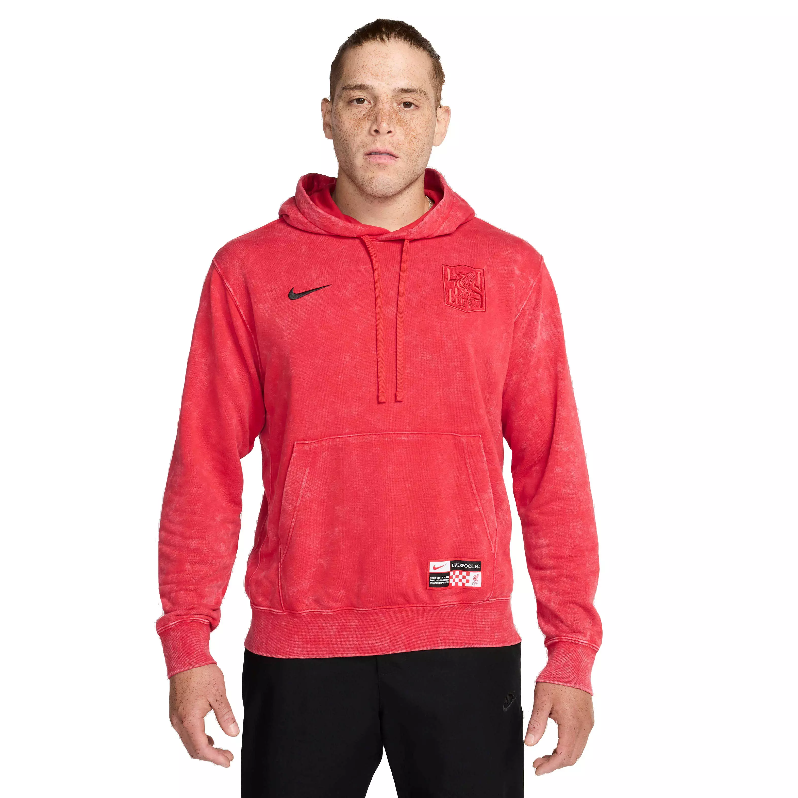 Nike Men's Liverpool FC Club Third Soccer French Terry Pullover Hoodie - Red - RED