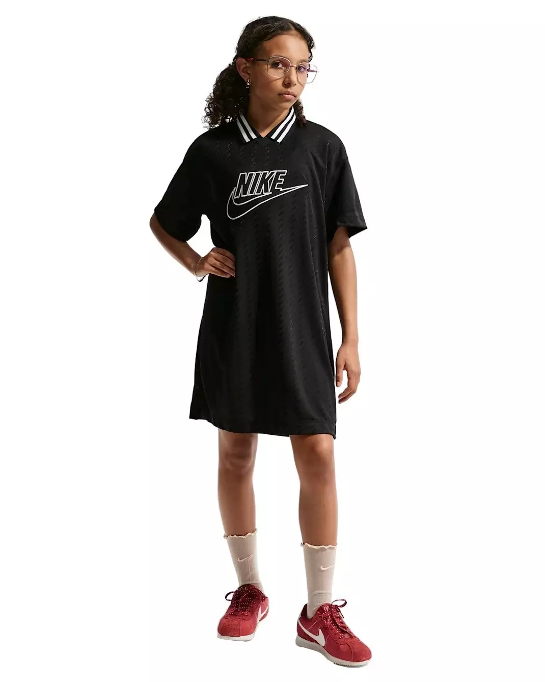 Nike Big Girls' Sportswear Short-Sleeve Jersey Dress - Black - BLACK