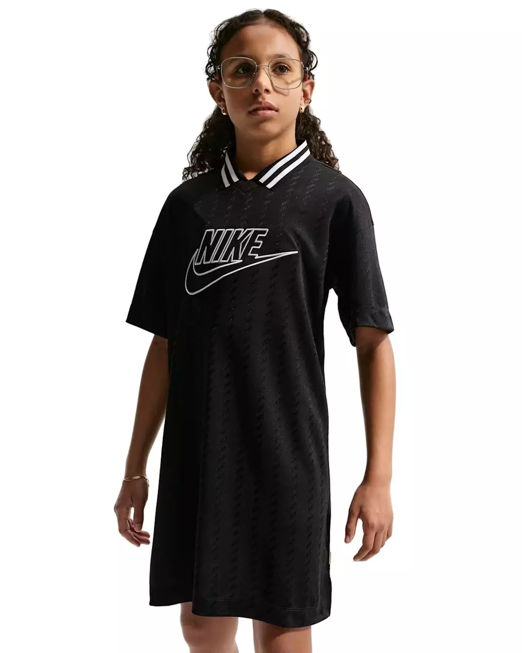 Nike Big Girls' Sportswear Short-Sleeve Jersey Dress - Black - BLACK
