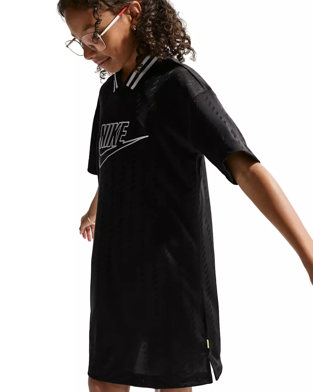 Nike Big Girls' Sportswear Short-Sleeve Jersey Dress - Black - BLACK