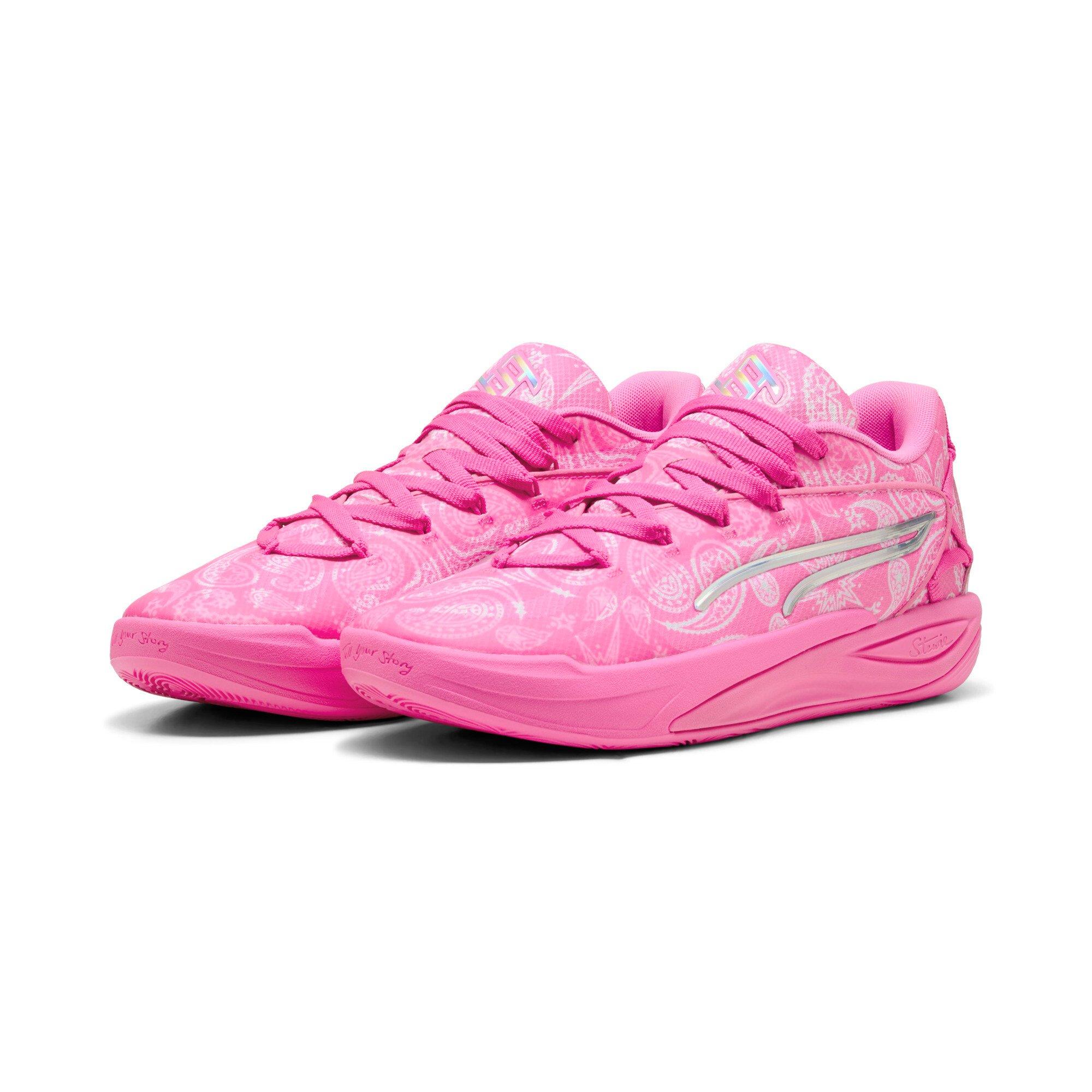 PUMA Stewie 4 St4rz "Pink Pixel/PUMA White" Women's Basketball Shoe - PINK/WHITE Thumbnail View 3