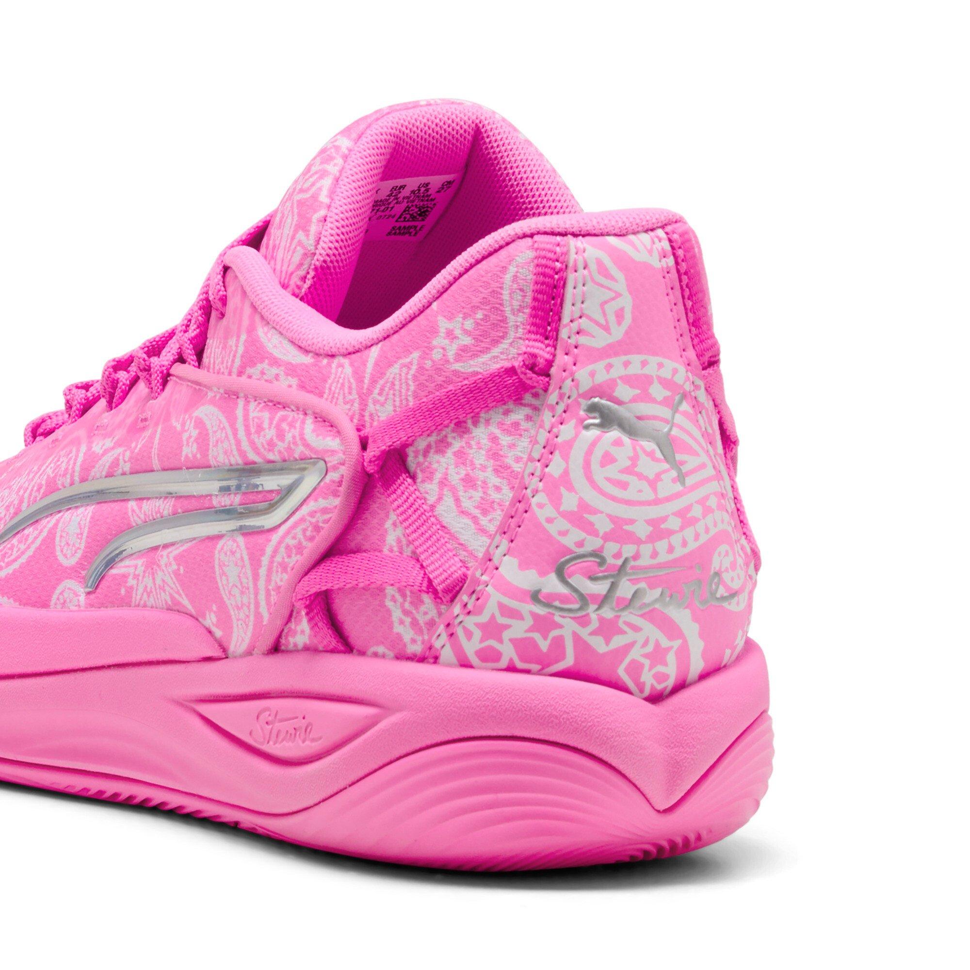 PUMA Stewie 4 St4rz "Pink Pixel/PUMA White" Women's Basketball Shoe - PINK/WHITE Thumbnail View 6