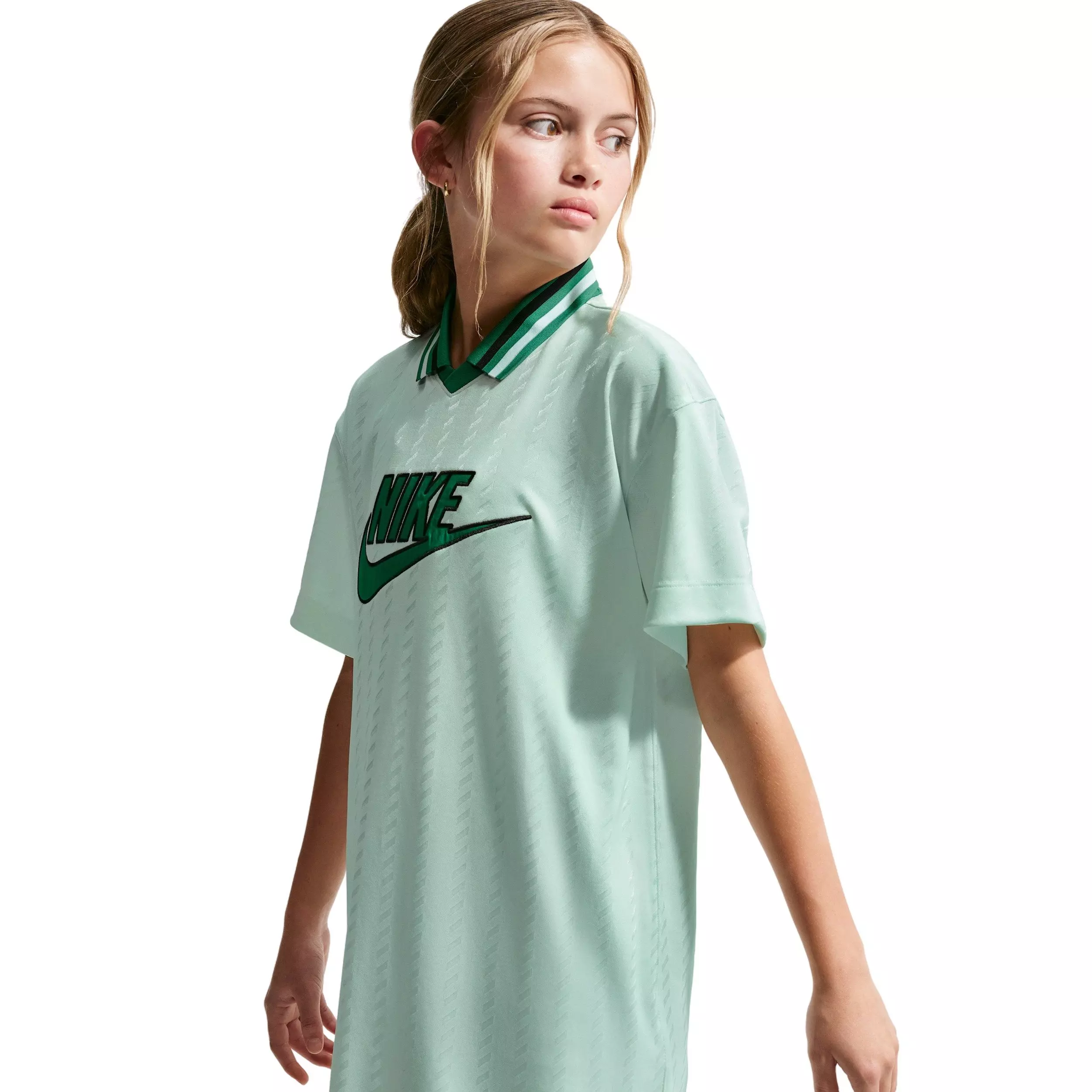 Nike Big Girls' Sportswear Short-Sleeve Jersey Dress - Barely Green - BARELY GREEN