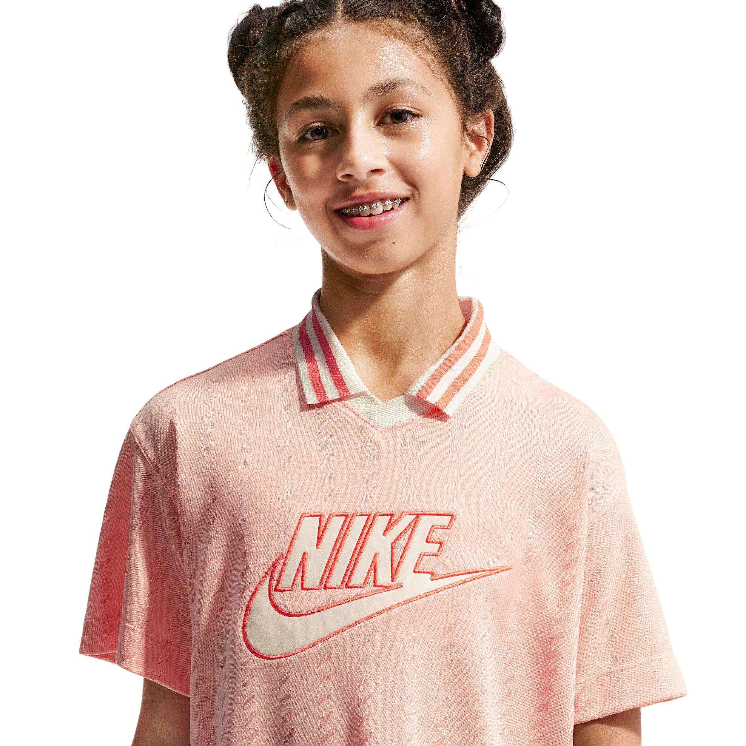 Nike Big Girls' Sportswear Short-Sleeve Jersey Dress - Orange - ORANGE Thumbnail View 3