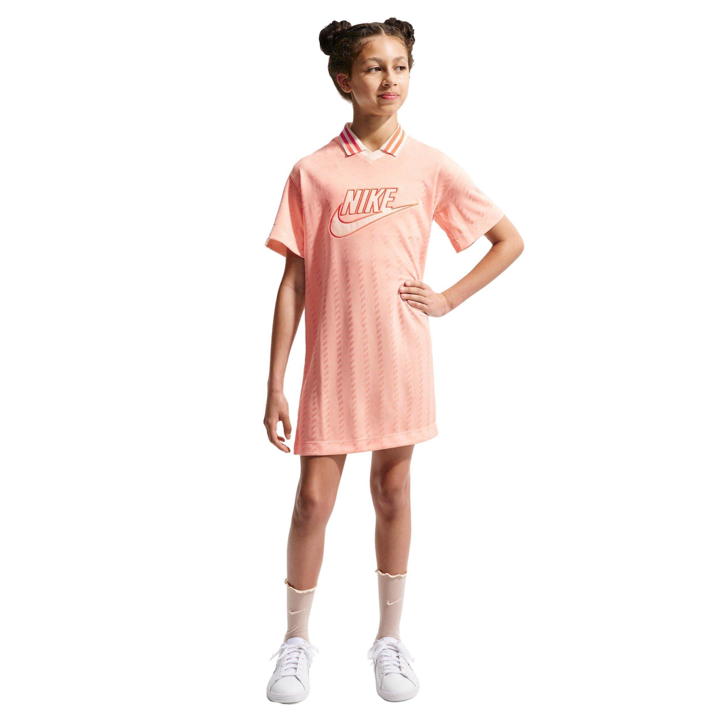 Nike Big Girls' Sportswear Short-Sleeve Jersey Dress - Orange - ORANGE Thumbnail View 4