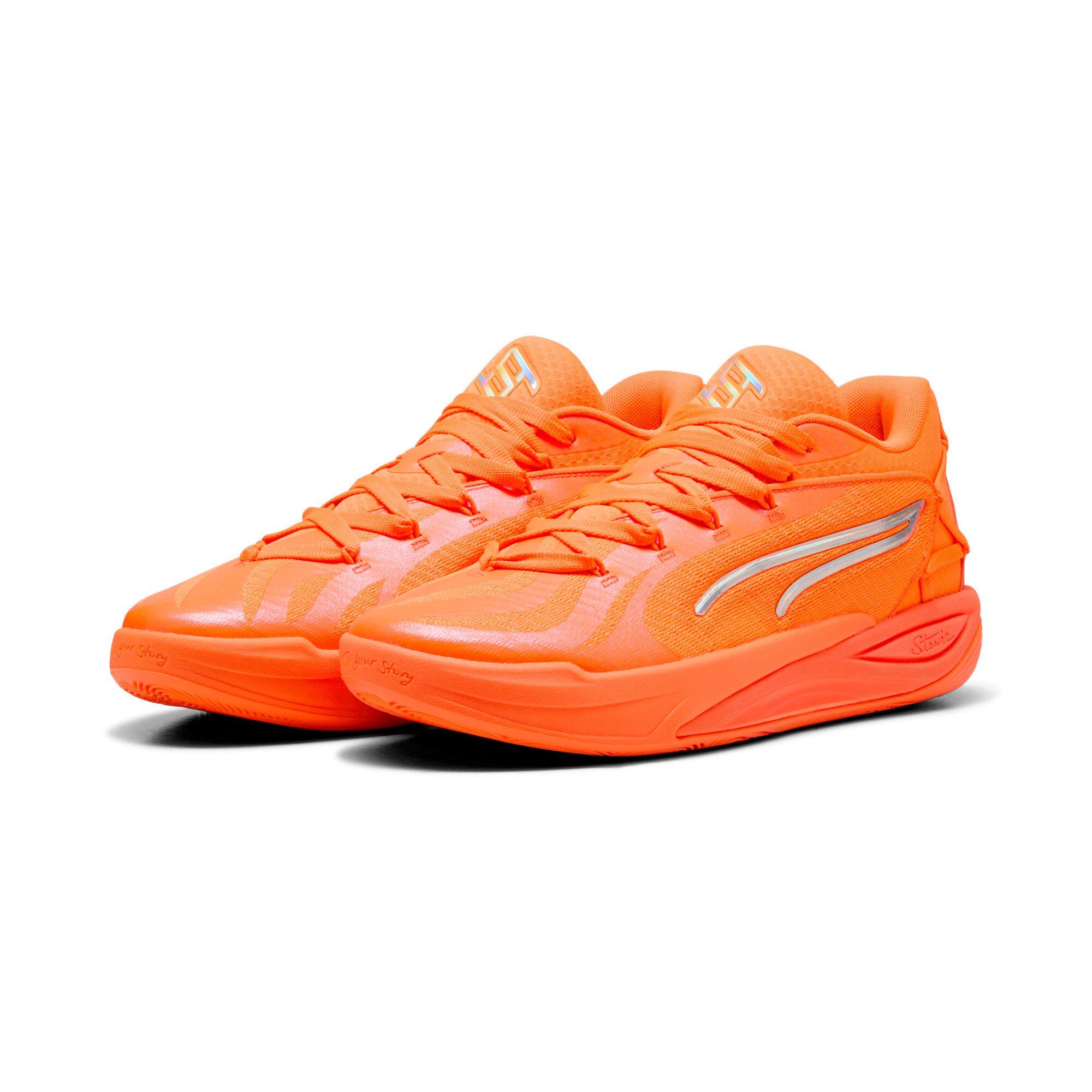 PUMA Stewie 4 Flawless "Sun Stream/Fluro Orange Pes" Women's Basketball Shoe - SUN/ORANGE Thumbnail View 3