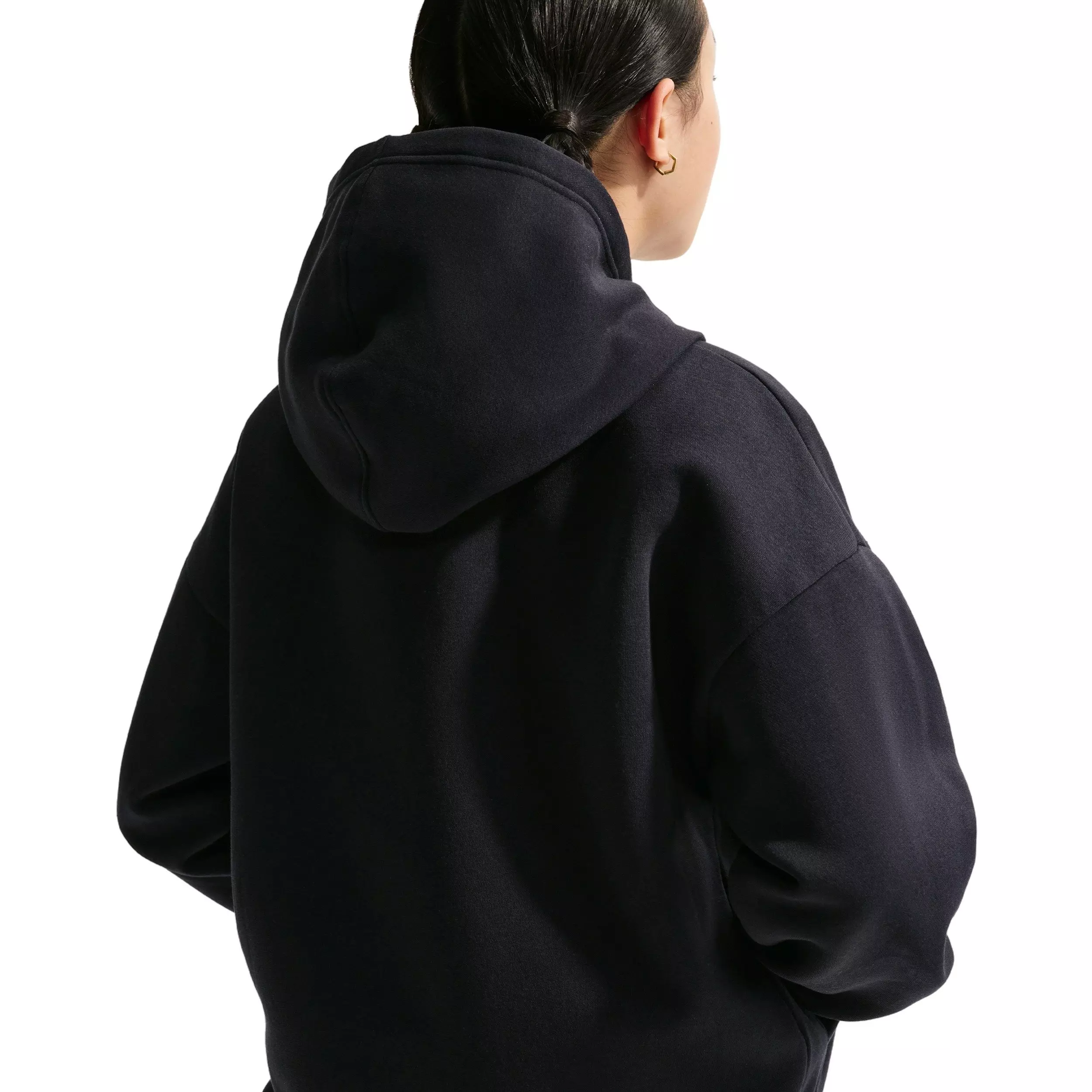 Nike Big Kids' Sportswear Oversized Fleece Basketball Hoodie - Black - BLACK