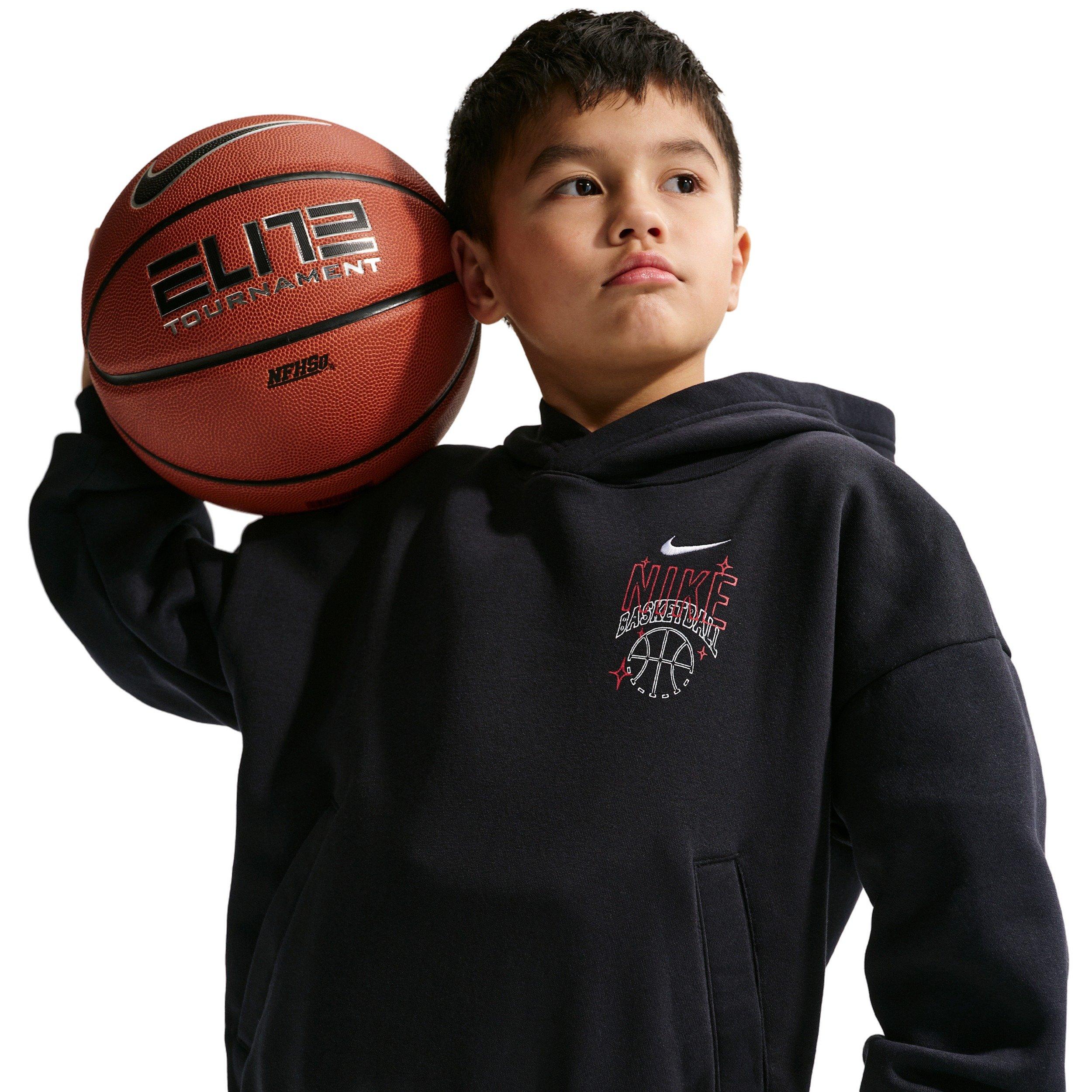 Nike Big Kids' Sportswear Oversized Fleece Basketball Hoodie - Black - BLACK Thumbnail View 3